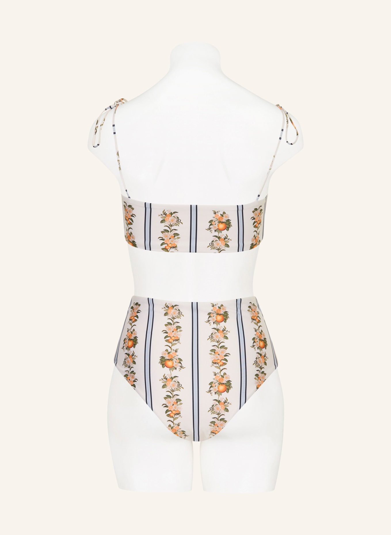 Agua by Agua Bendita Bikinibroekje met hoge taille MAGENTA VALLE: CRÈME / BLAUWGRIJS / ORANJE