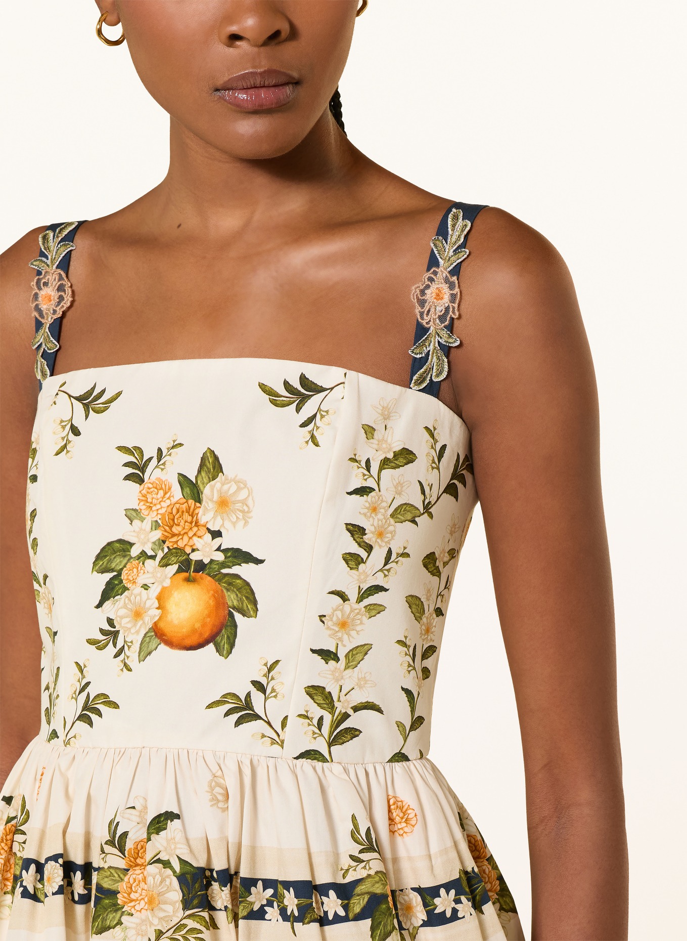 Agua by Agua Bendita Kleid LIMA: WEISS / ORANGE / GRÜN