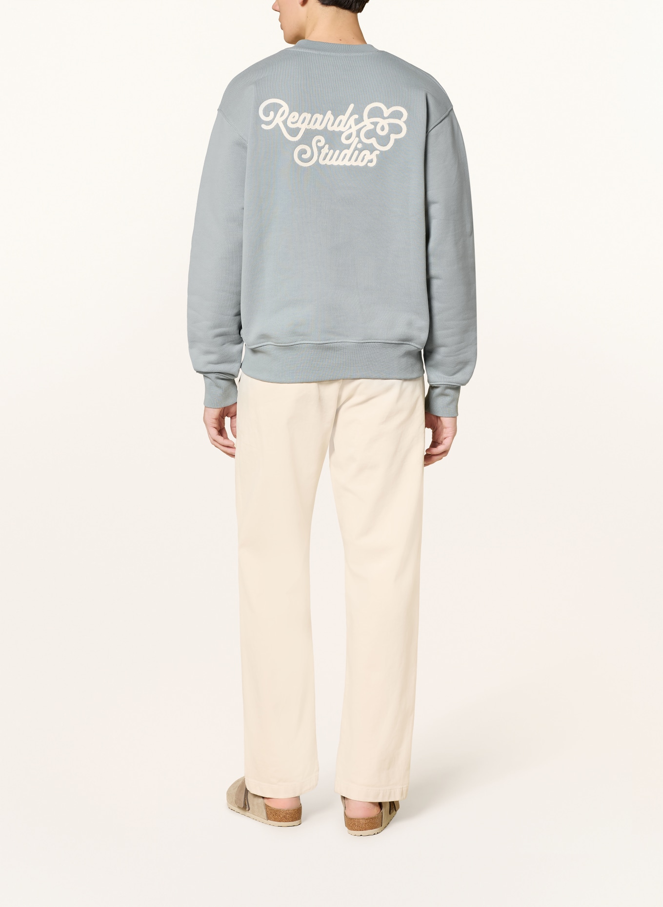 REGARDS Sweatshirt FLOWER ICON '26: HELLBLAU / CREME