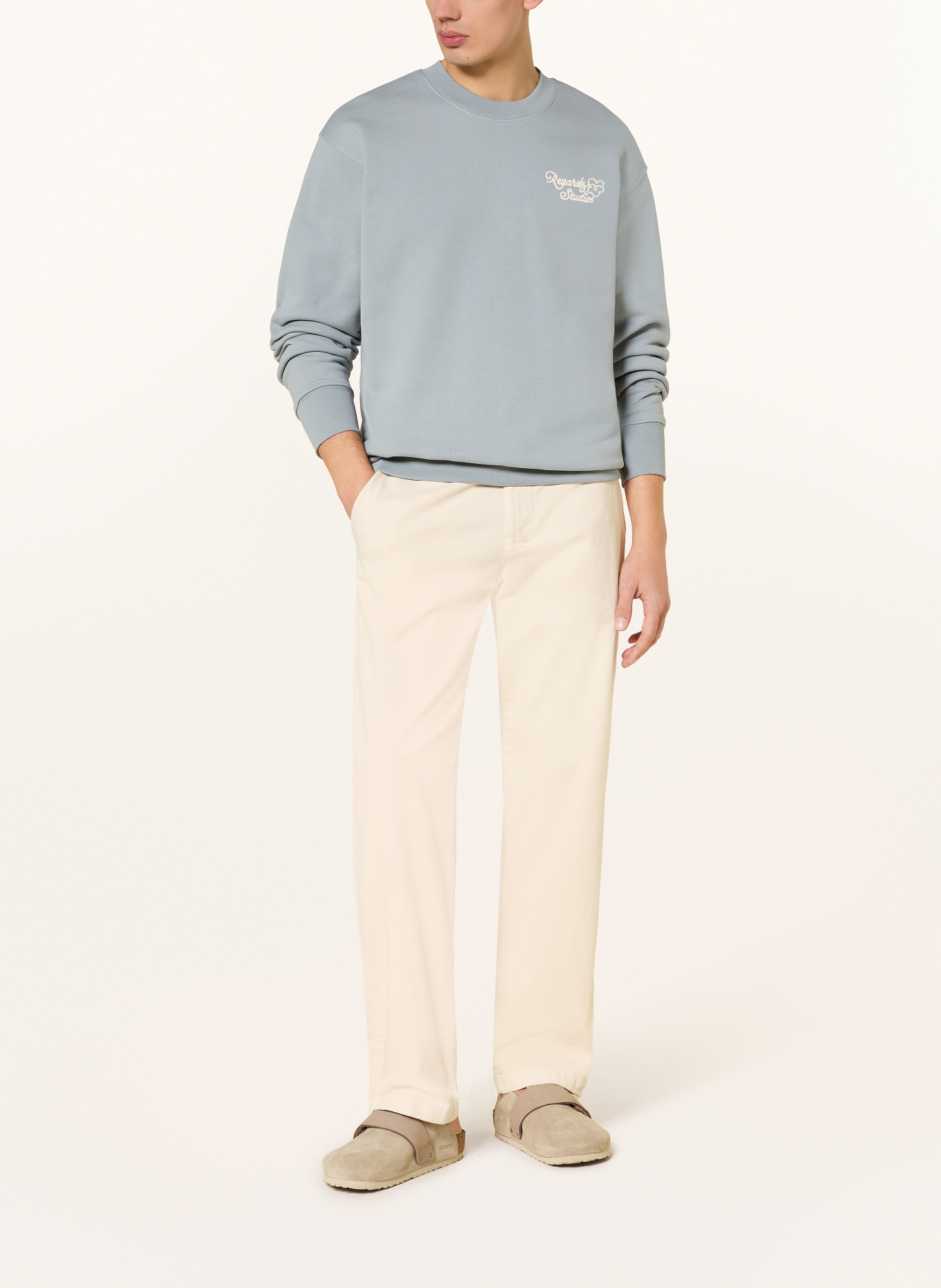 REGARDS Sweatshirt FLOWER ICON '26: HELLBLAU / CREME