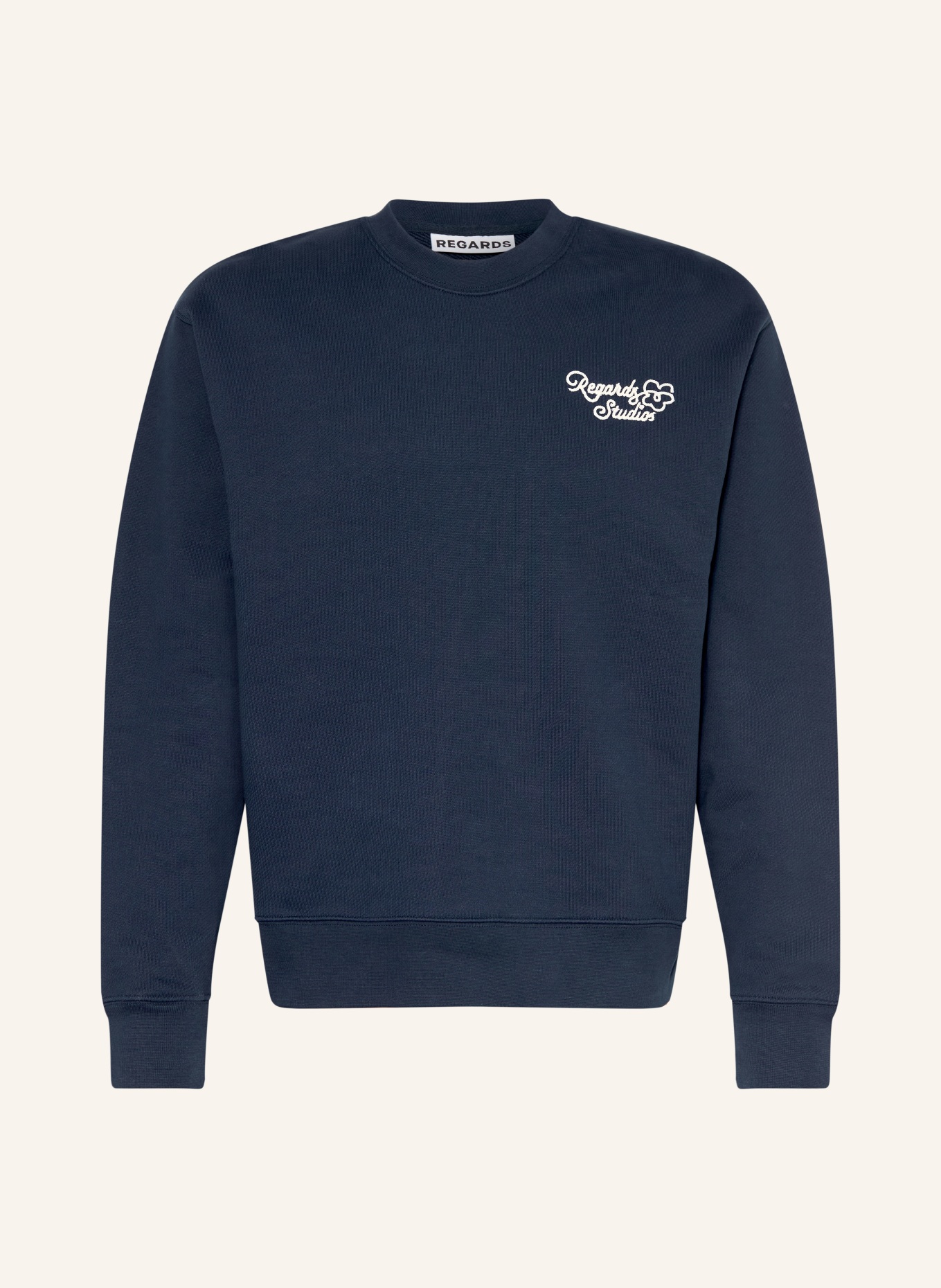 REGARDS Sweatshirt FLOWER ICON '26: DUNKELBLAU / WEISS