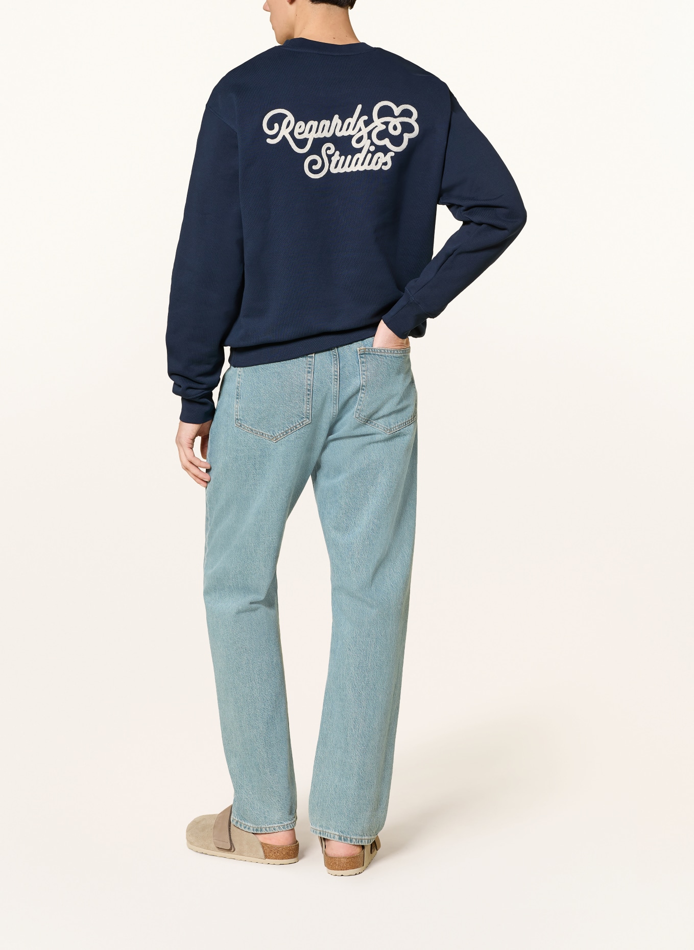 REGARDS Sweatshirt FLOWER ICON '26: DUNKELBLAU / WEISS