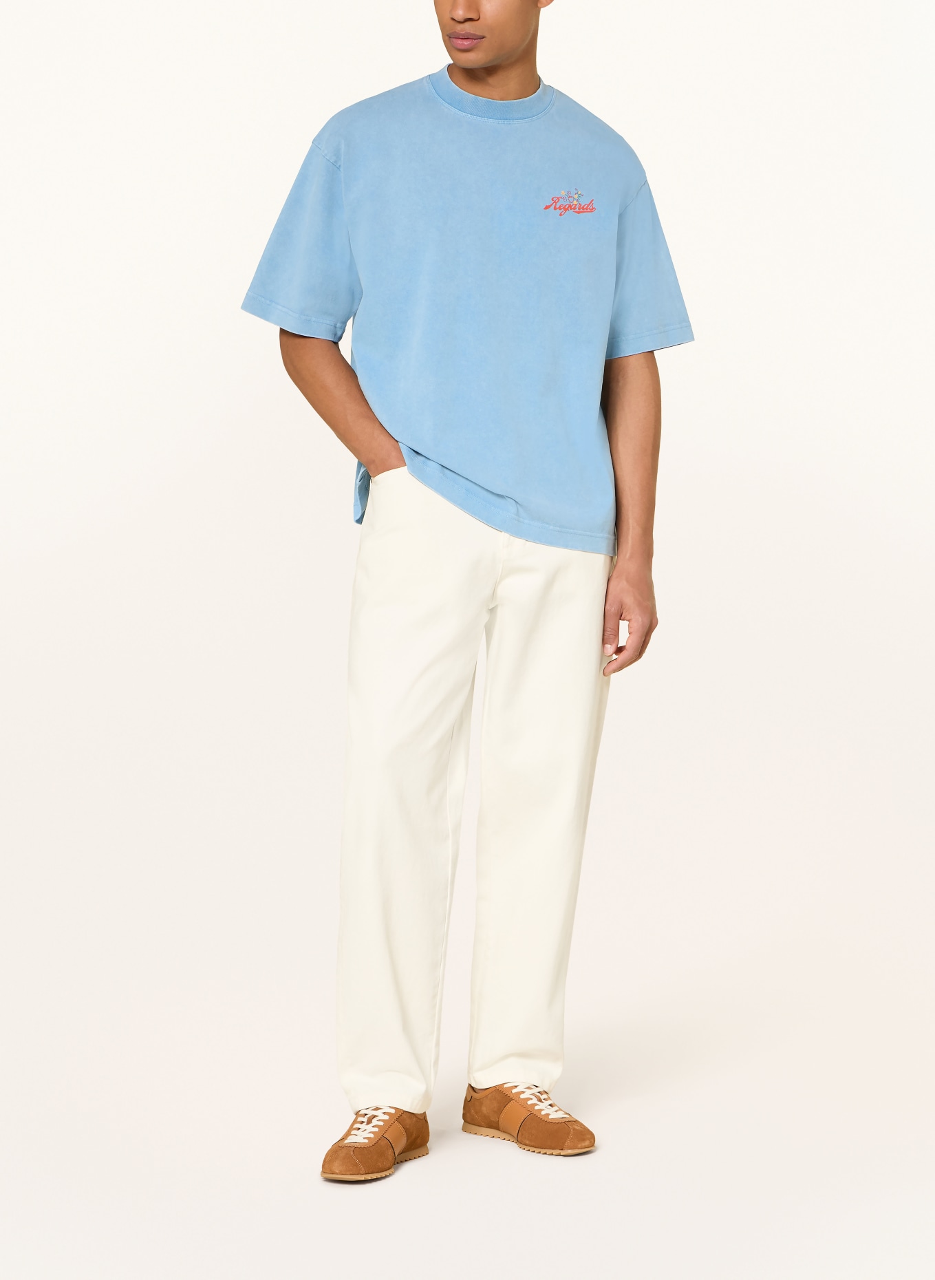 REGARDS T-Shirt: HELLBLAU / ROT / GELB