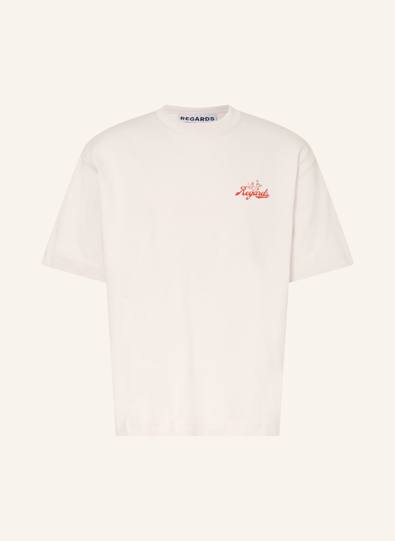 REGARDS T-Shirt: BEIGE / ROT / GELB