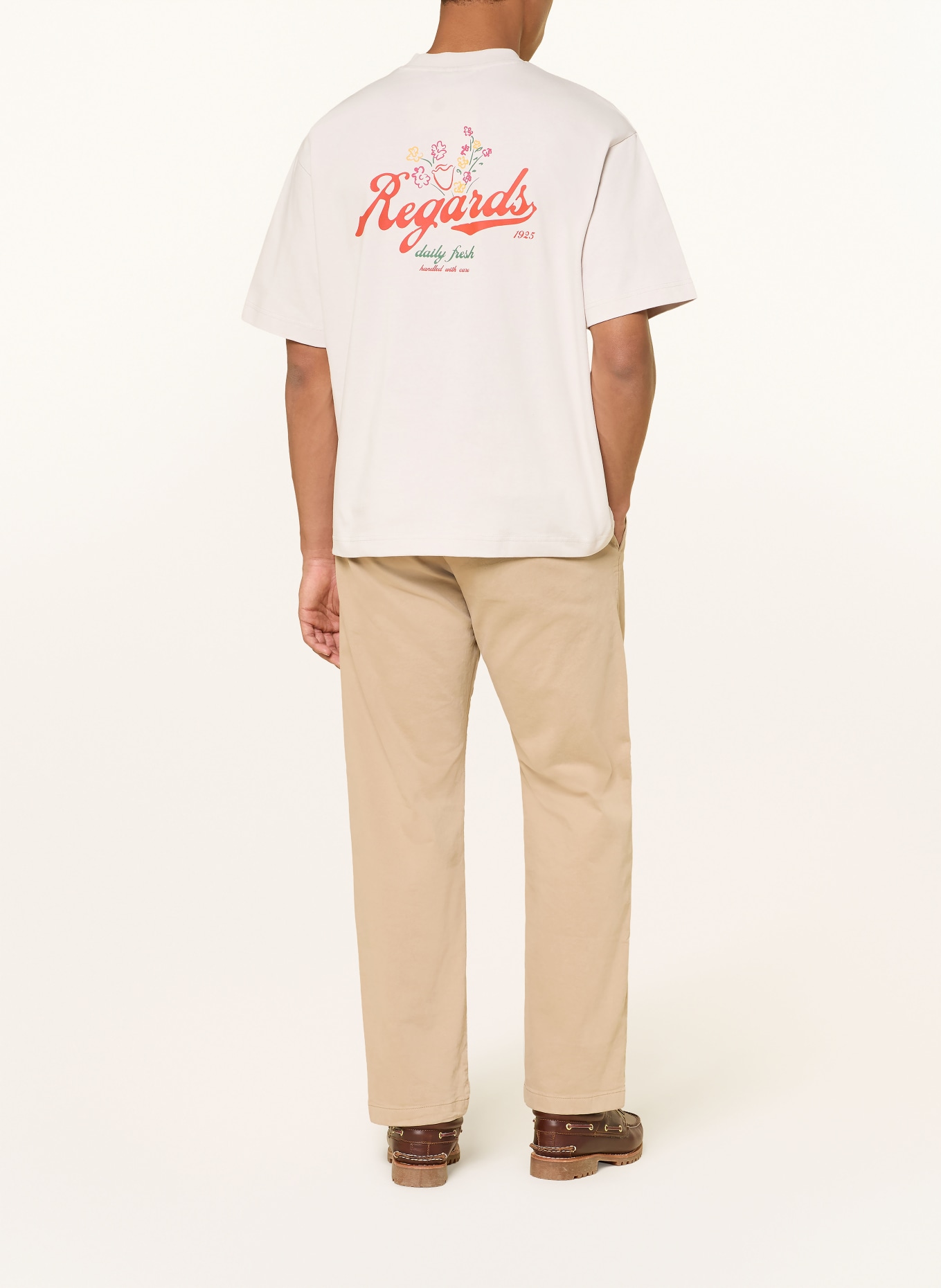 REGARDS T-Shirt: BEIGE / ROT / GELB