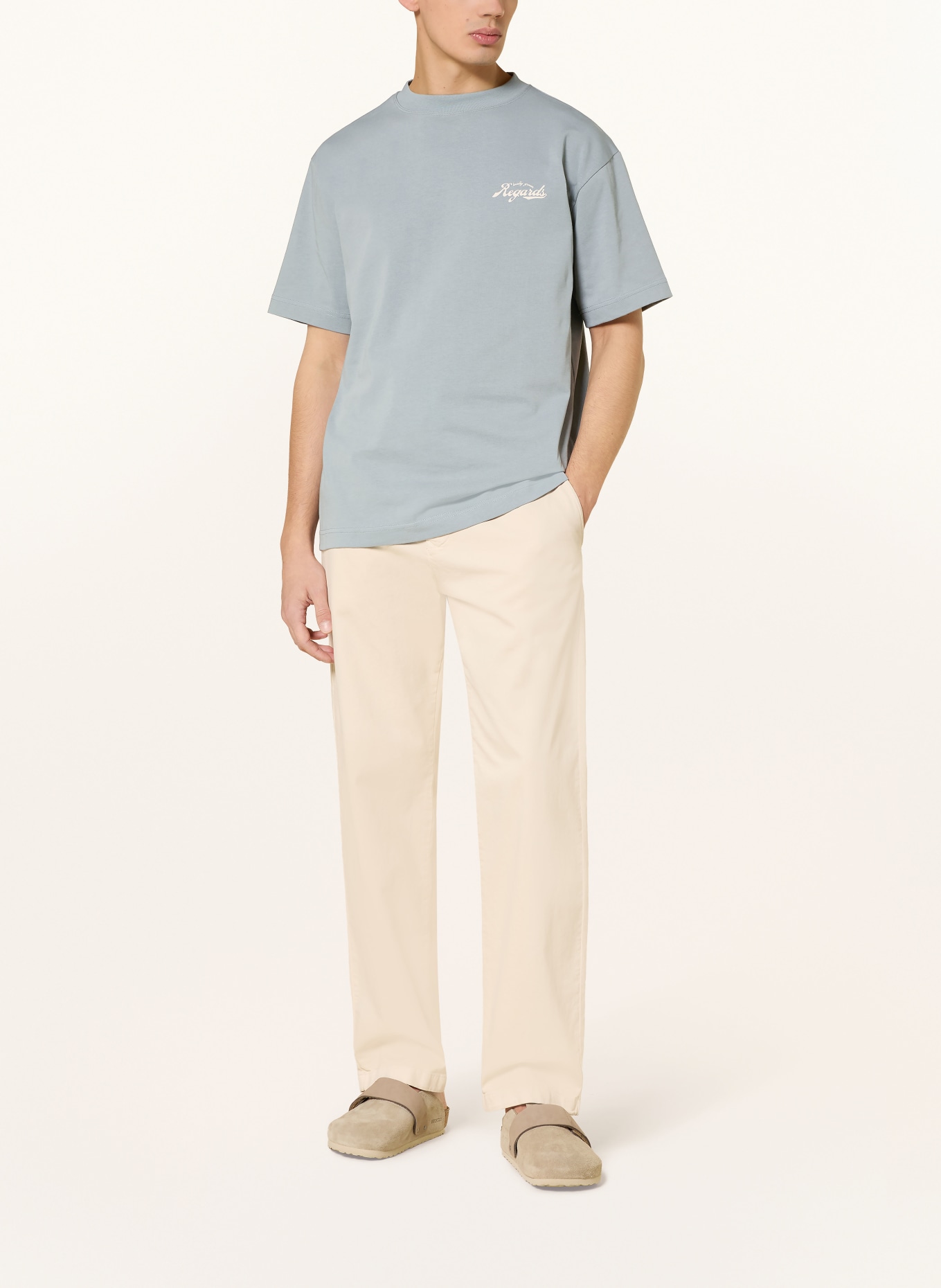 REGARDS T-Shirt: HELLBLAU / CREME