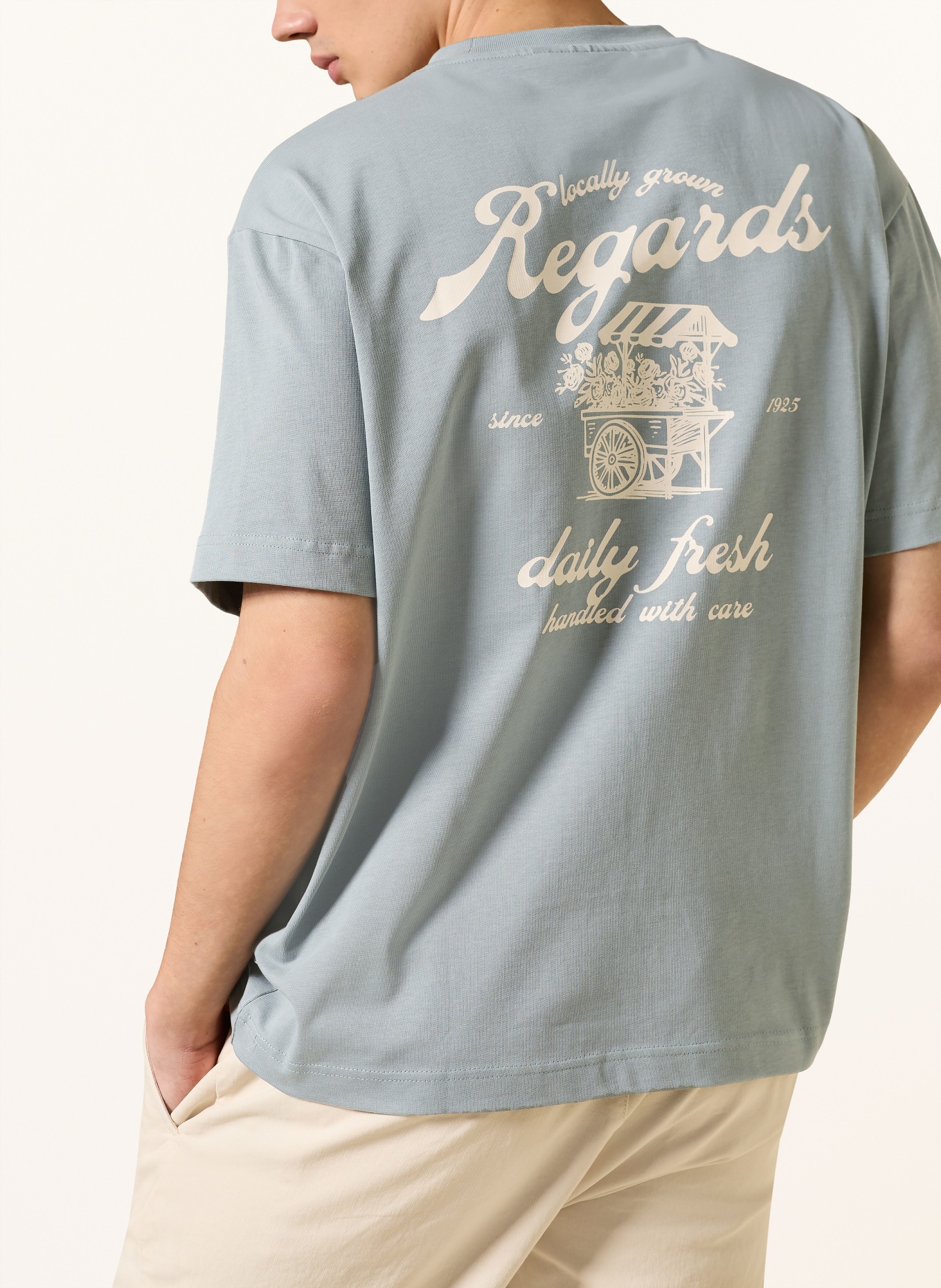 REGARDS T-Shirt: HELLBLAU / CREME