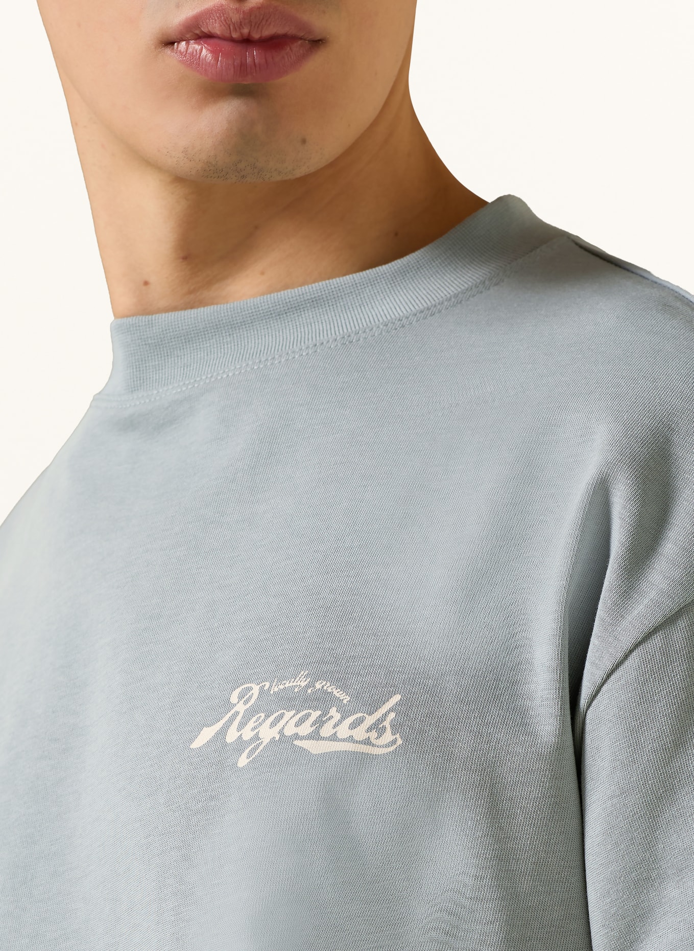 REGARDS T-Shirt: HELLBLAU / CREME