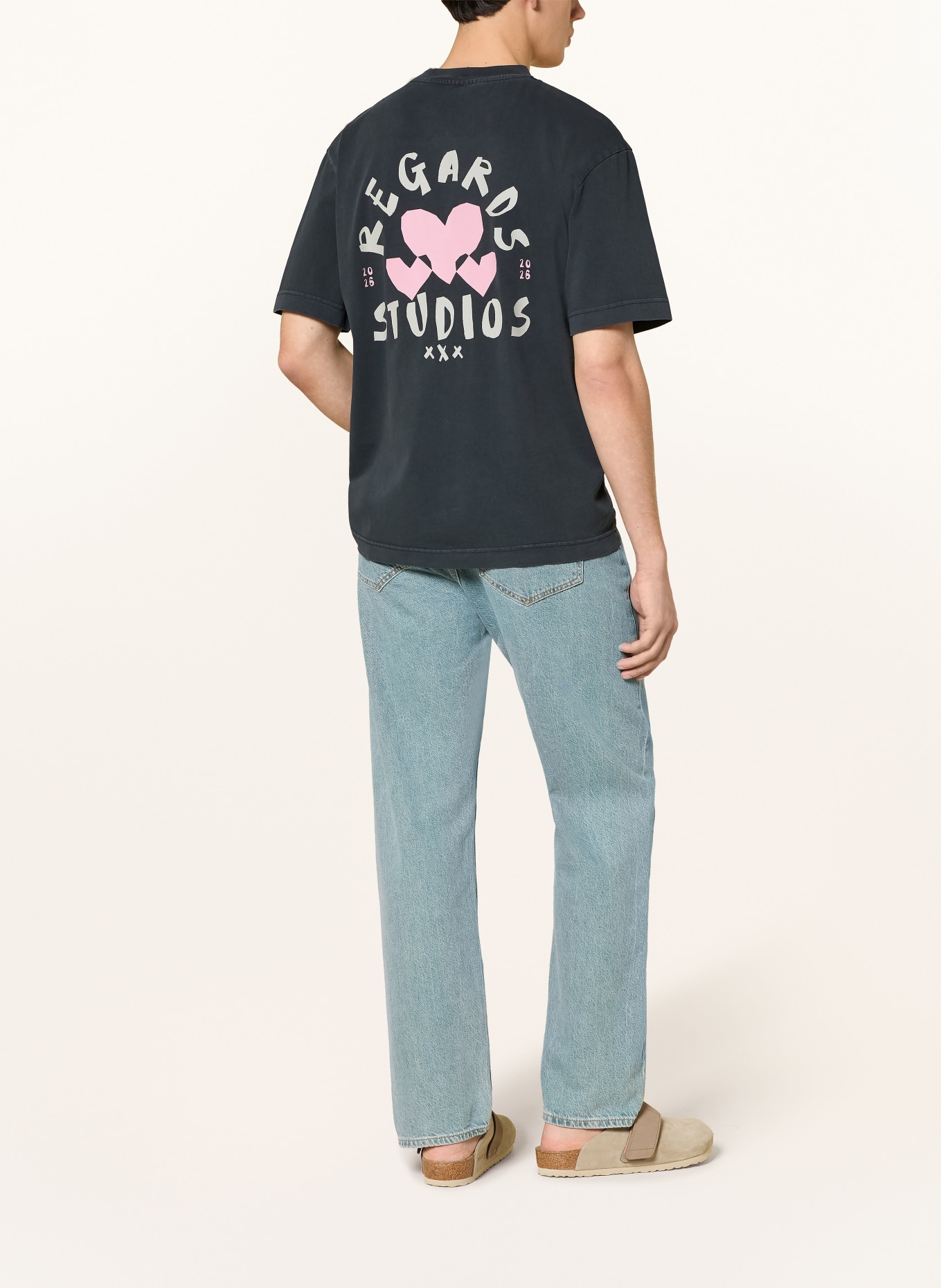 REGARDS T-Shirt: SCHWARZ / ROSA / HELLGRAU