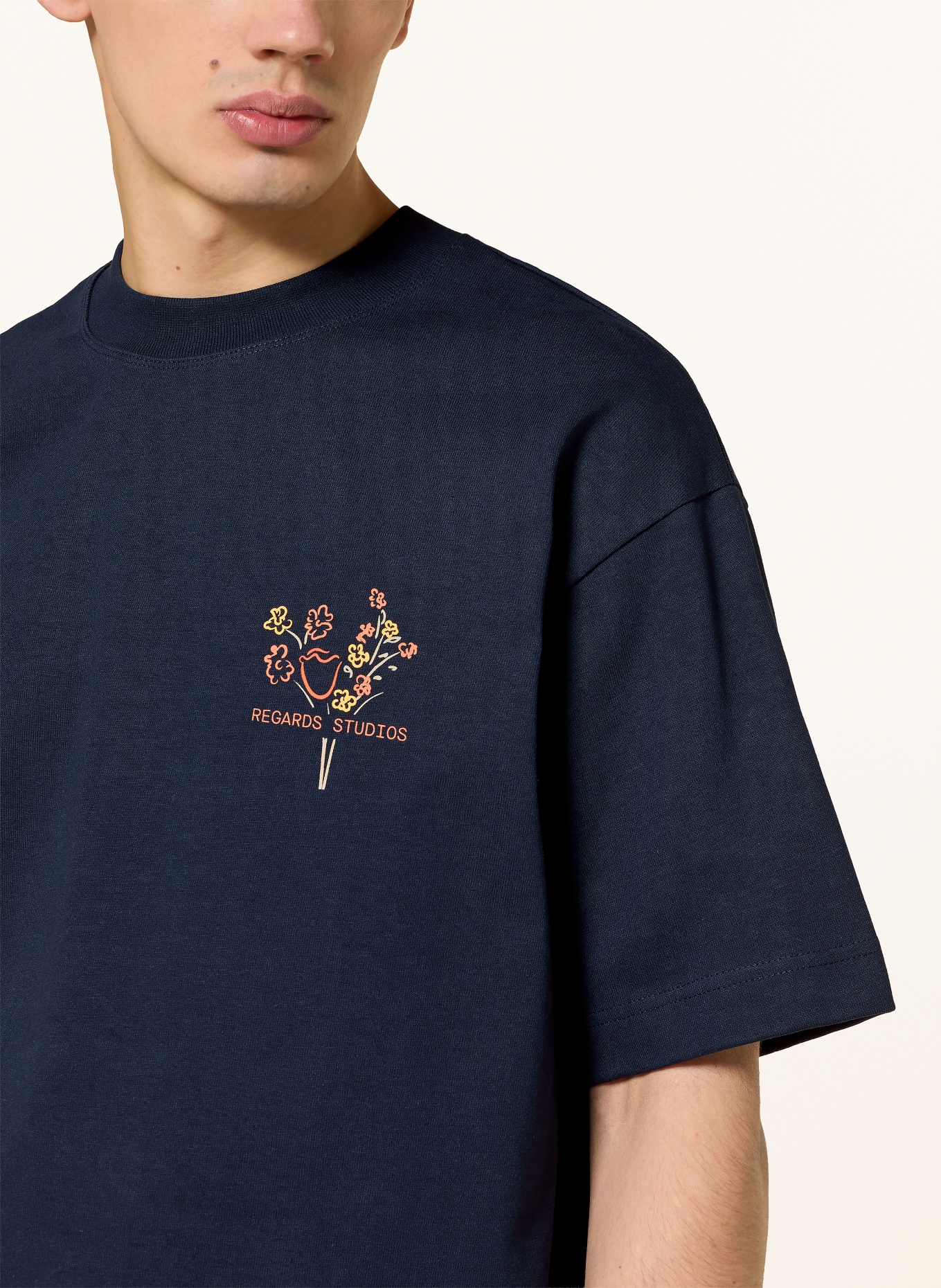 REGARDS T-Shirt BOUQUET: DUNKELBLAU / ORANGE / GELB