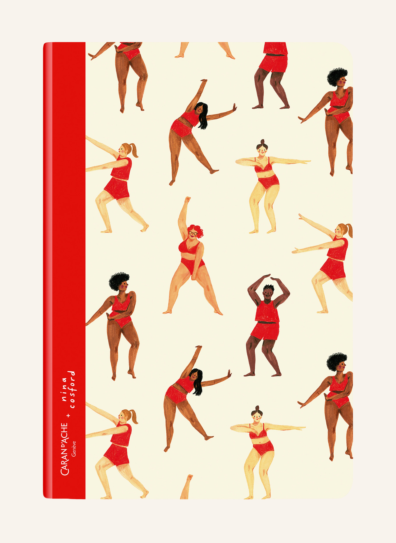 CARAN d'ACHE Malbuch NINA COSFORD: CREME / DUNKELBRAUN / ROT