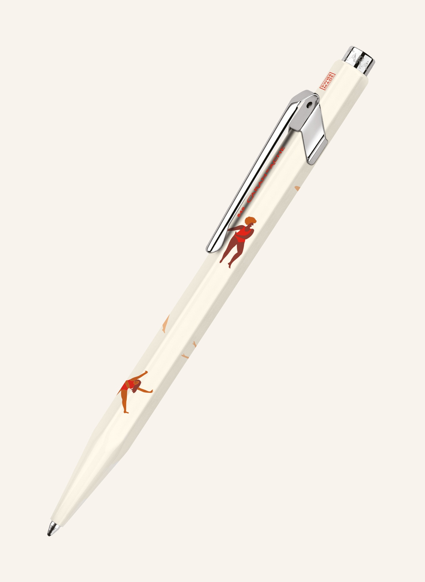 CARAN d'ACHE Kugelschreiber 849™ NINA COSFORD: CREME / SILBER / ROT