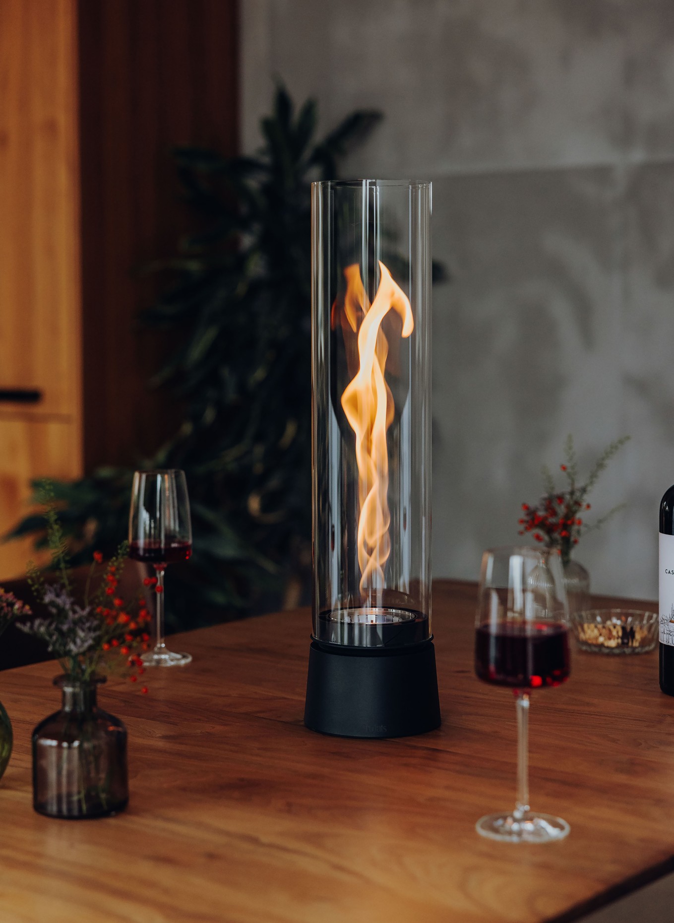 höfats SPIN AIR 1200 Tabletop Fireplace: WHITE / BLACK