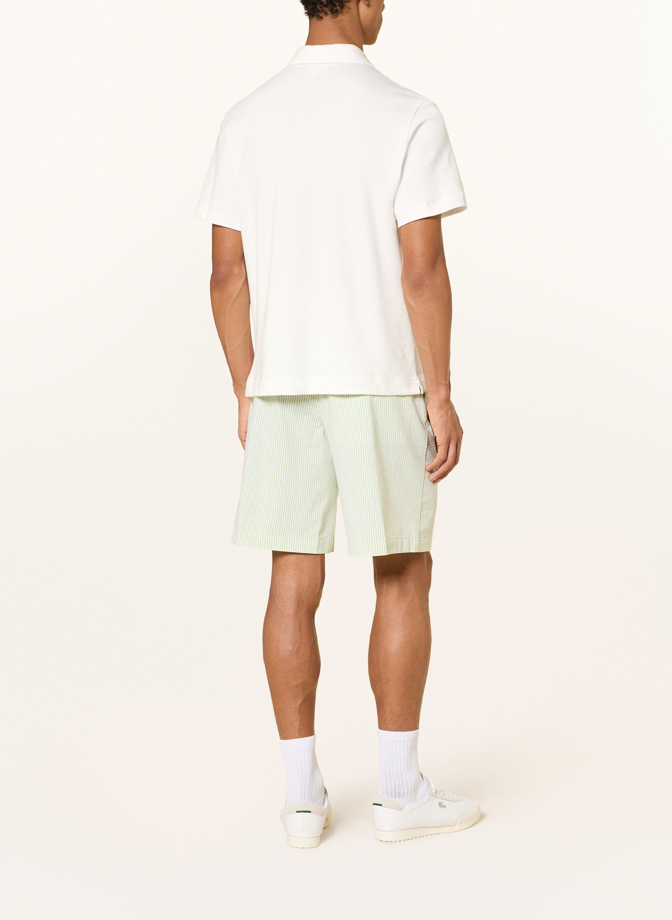 LACOSTE Knit polo shirt: WHITE