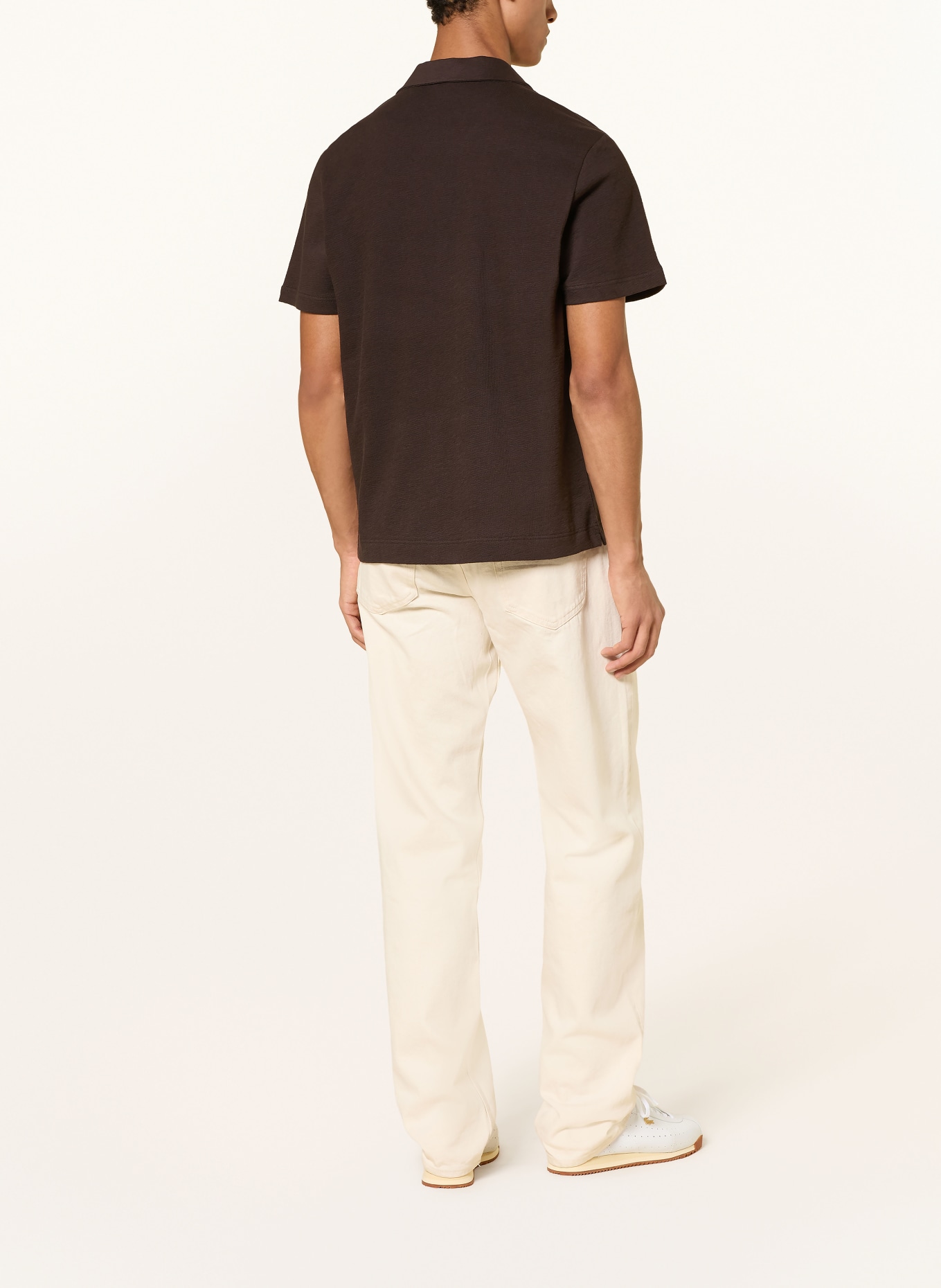 LACOSTE Sweter polo: CIEMNOBRĄZOWY