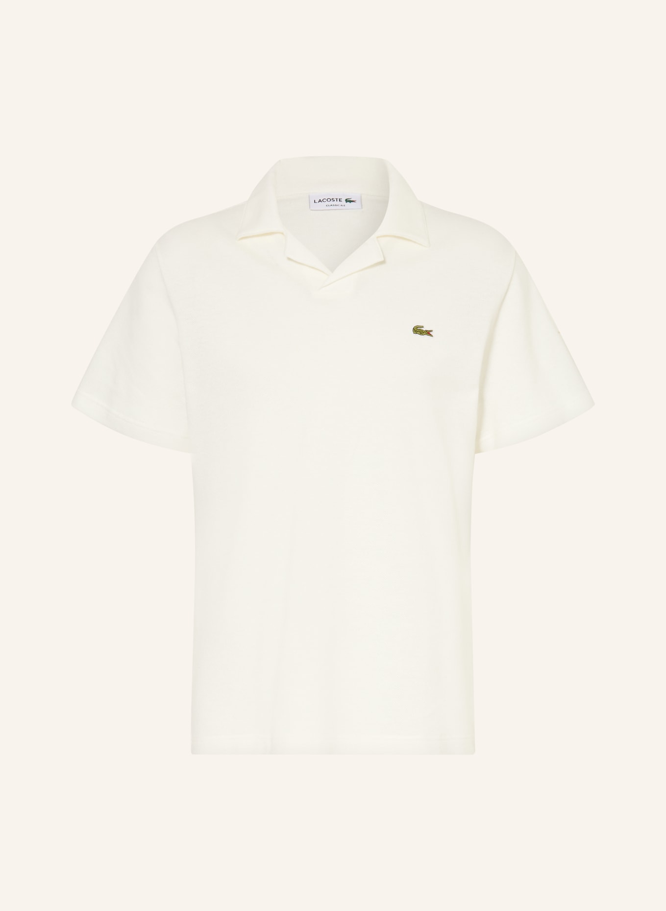 LACOSTE Classic Fit Piqué Polo Shirt: WHITE