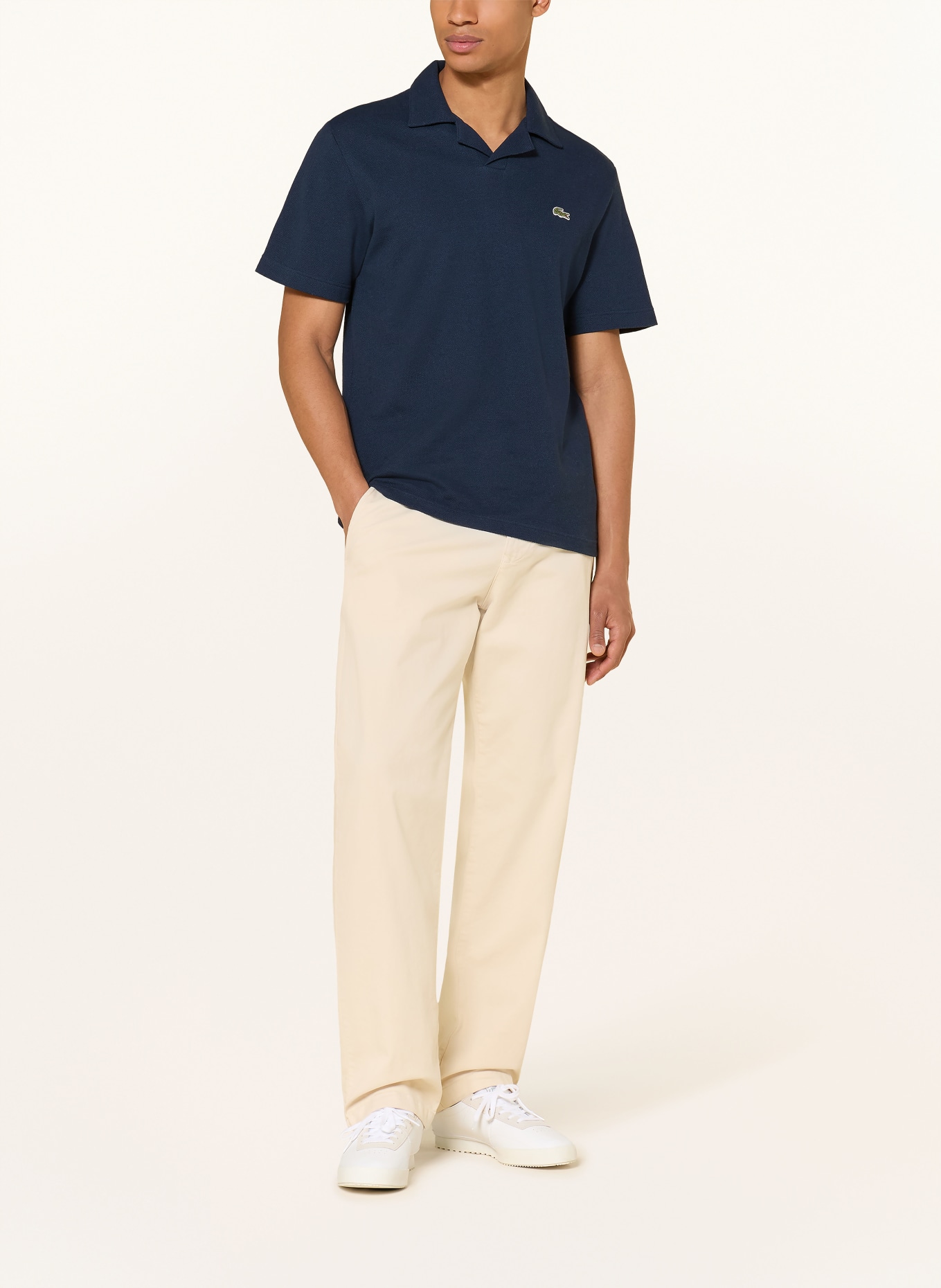 LACOSTE Piqué-Poloshirt Classic Fit: DUNKELBLAU