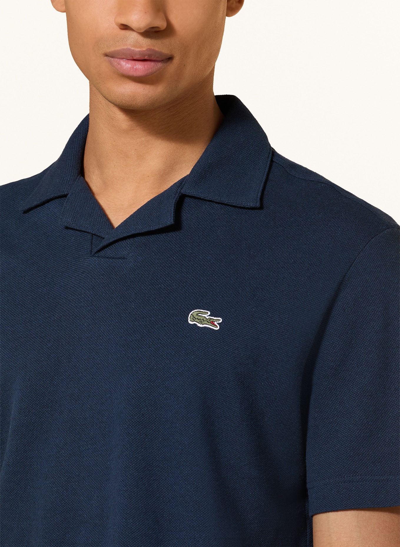 LACOSTE Piqué-Poloshirt Classic Fit: DUNKELBLAU