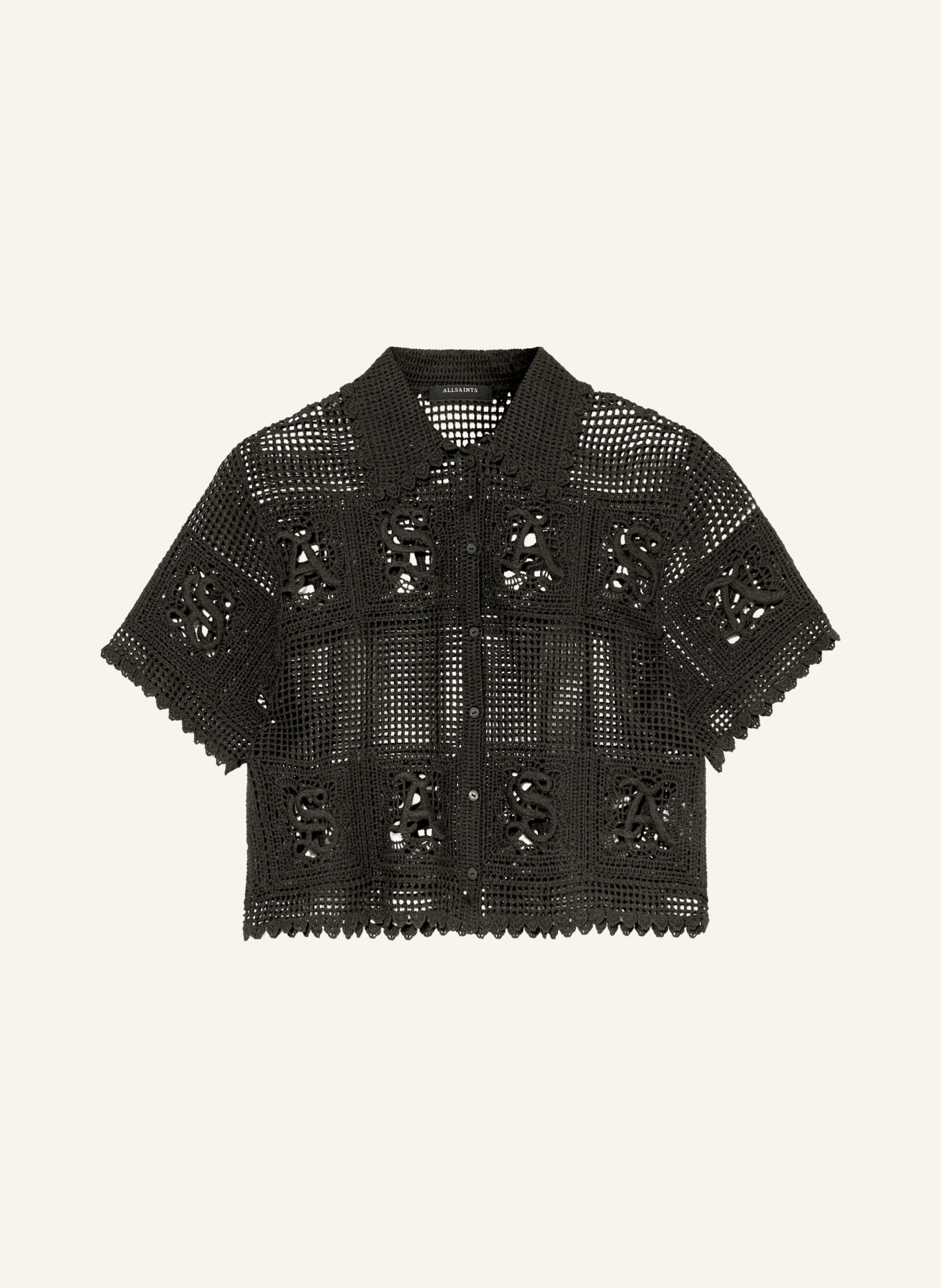 ALLSAINTS Blouse au crochet KYRA: NOIR