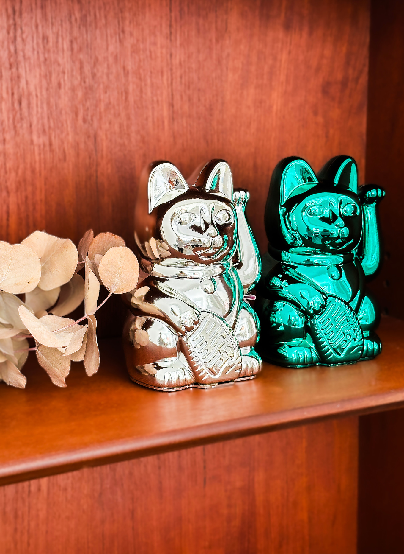 DONKEY Dekofigur LUCKY CAT: SILBER