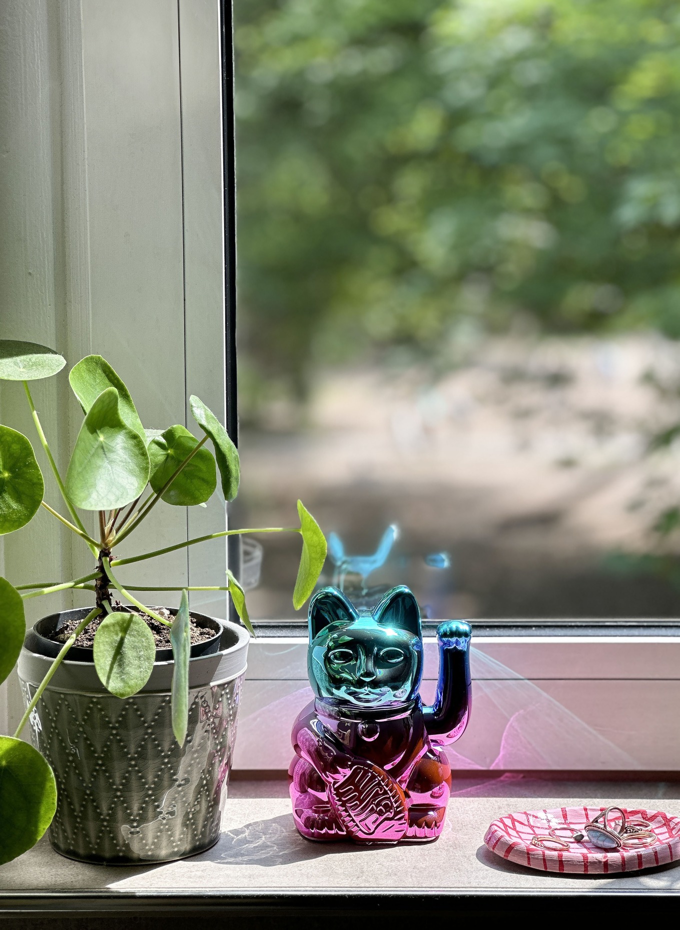 DONKEY Dekofigur LUCKY CAT PLAYER ONE: PINK / HELLBLAU