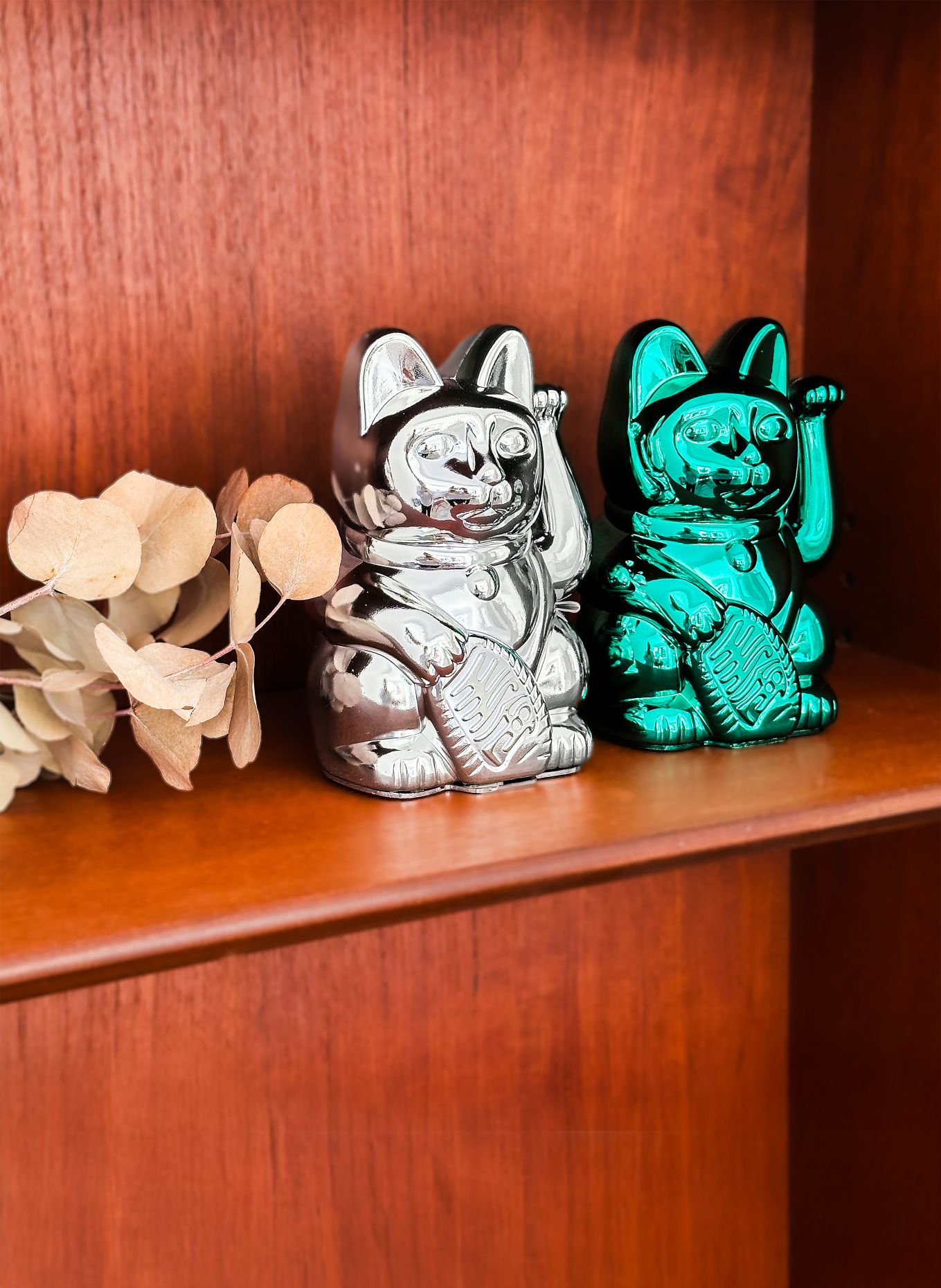 DONKEY Dekofigur LUCKY CAT: SILBER