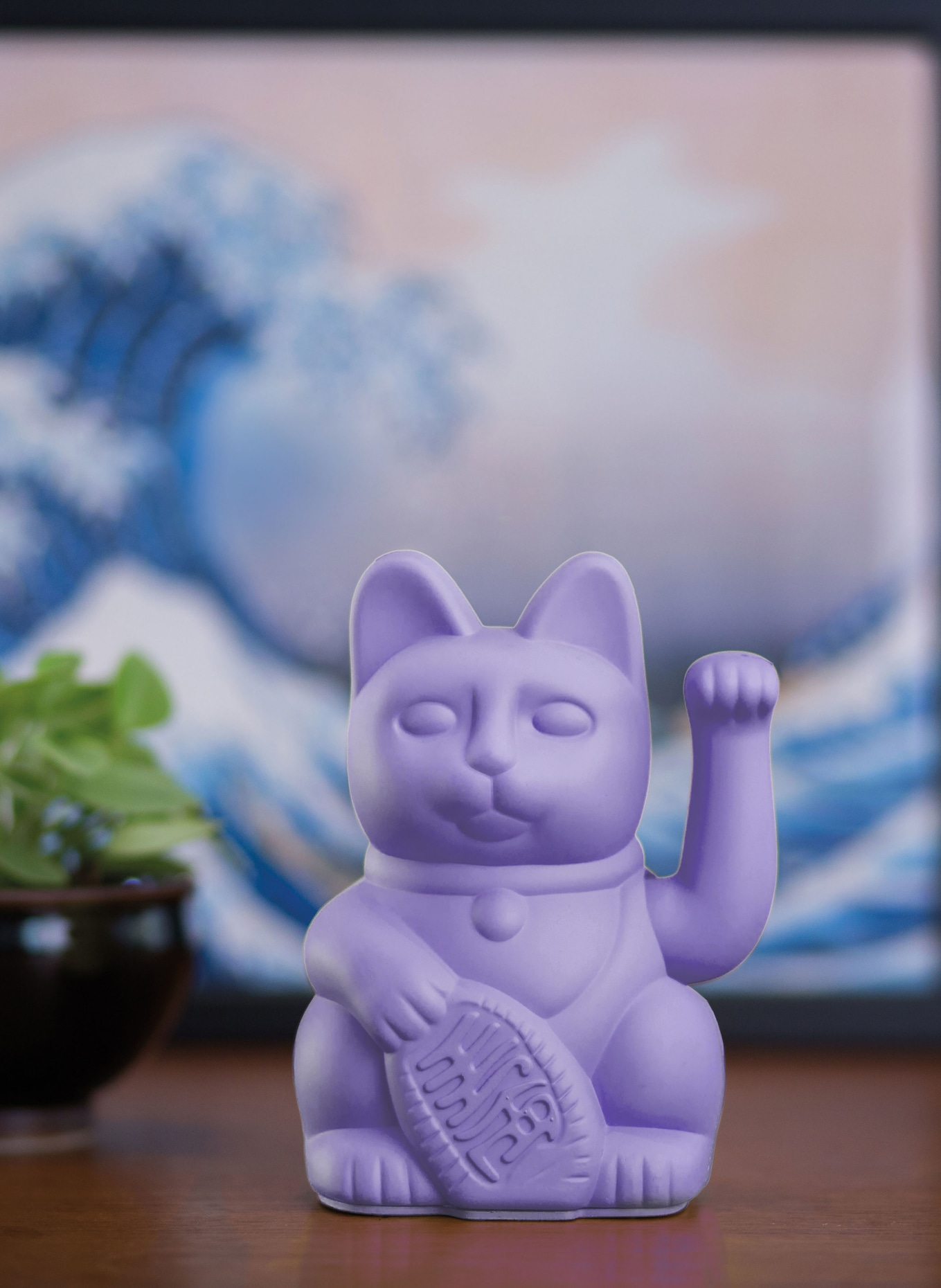 DONKEY Dekofigur LUCKY CAT: HELLBLAU