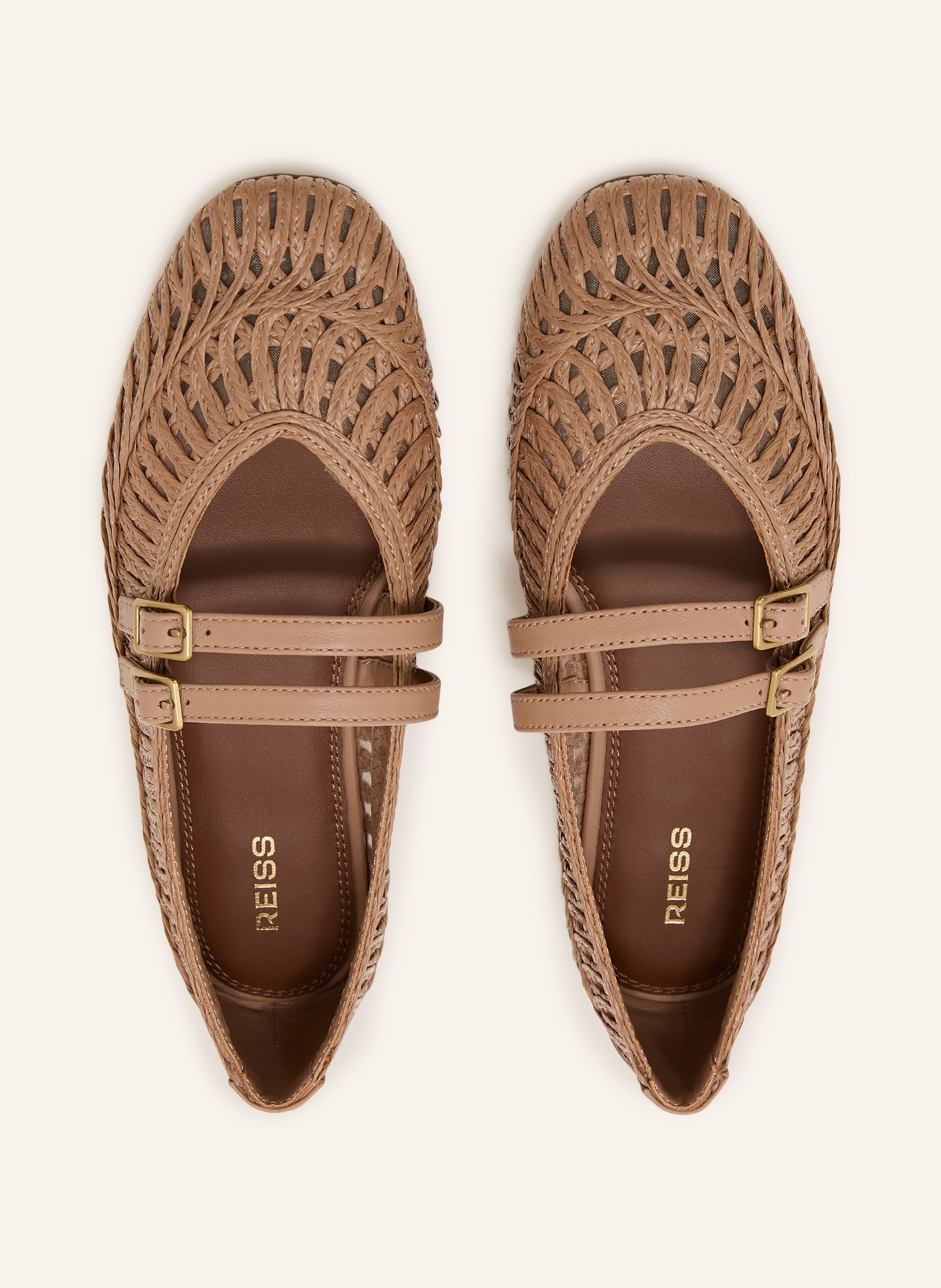 REISS Mary-Jane-Ballerinas ELIZABETH: BRAUN