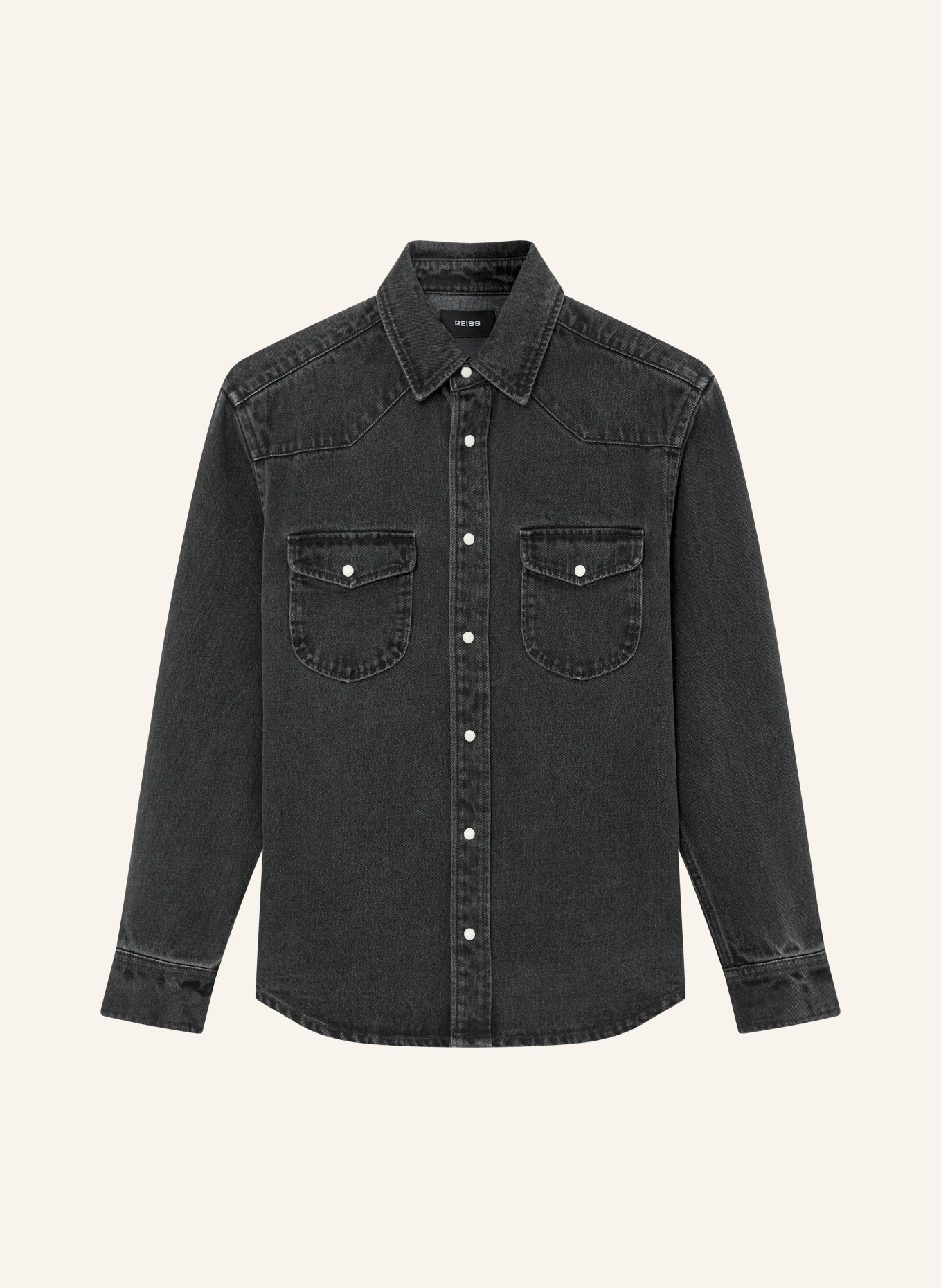 REISS Koszula dżinsowa FINLEY: CZARNY