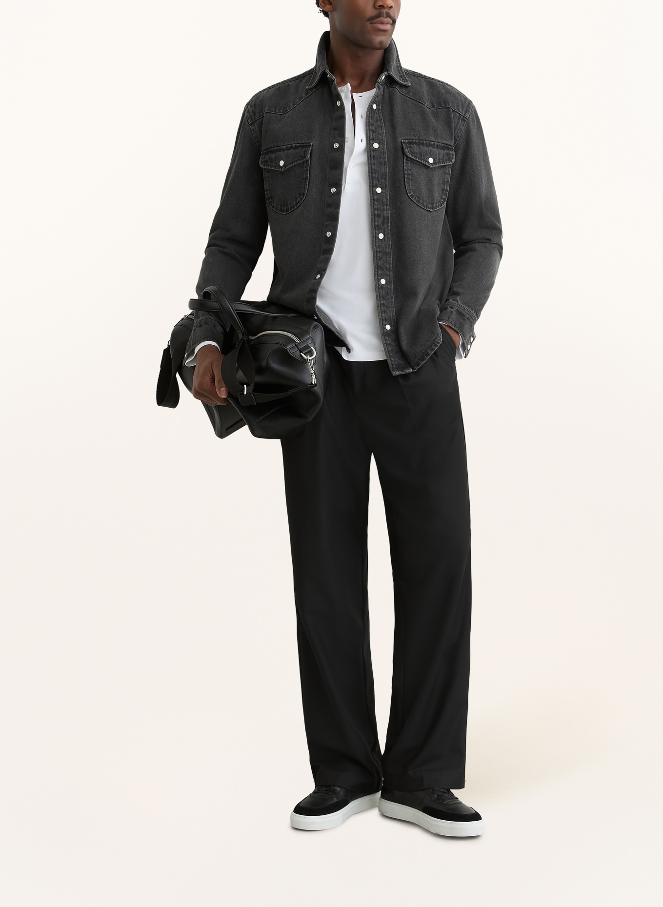 REISS Koszula dżinsowa FINLEY: CZARNY