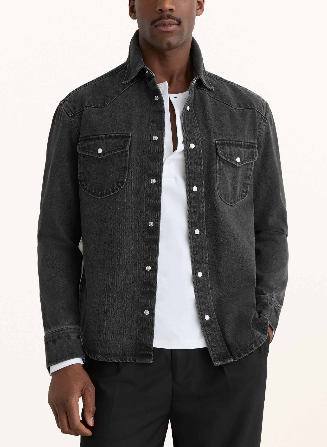 REISS Koszula dżinsowa FINLEY: CZARNY