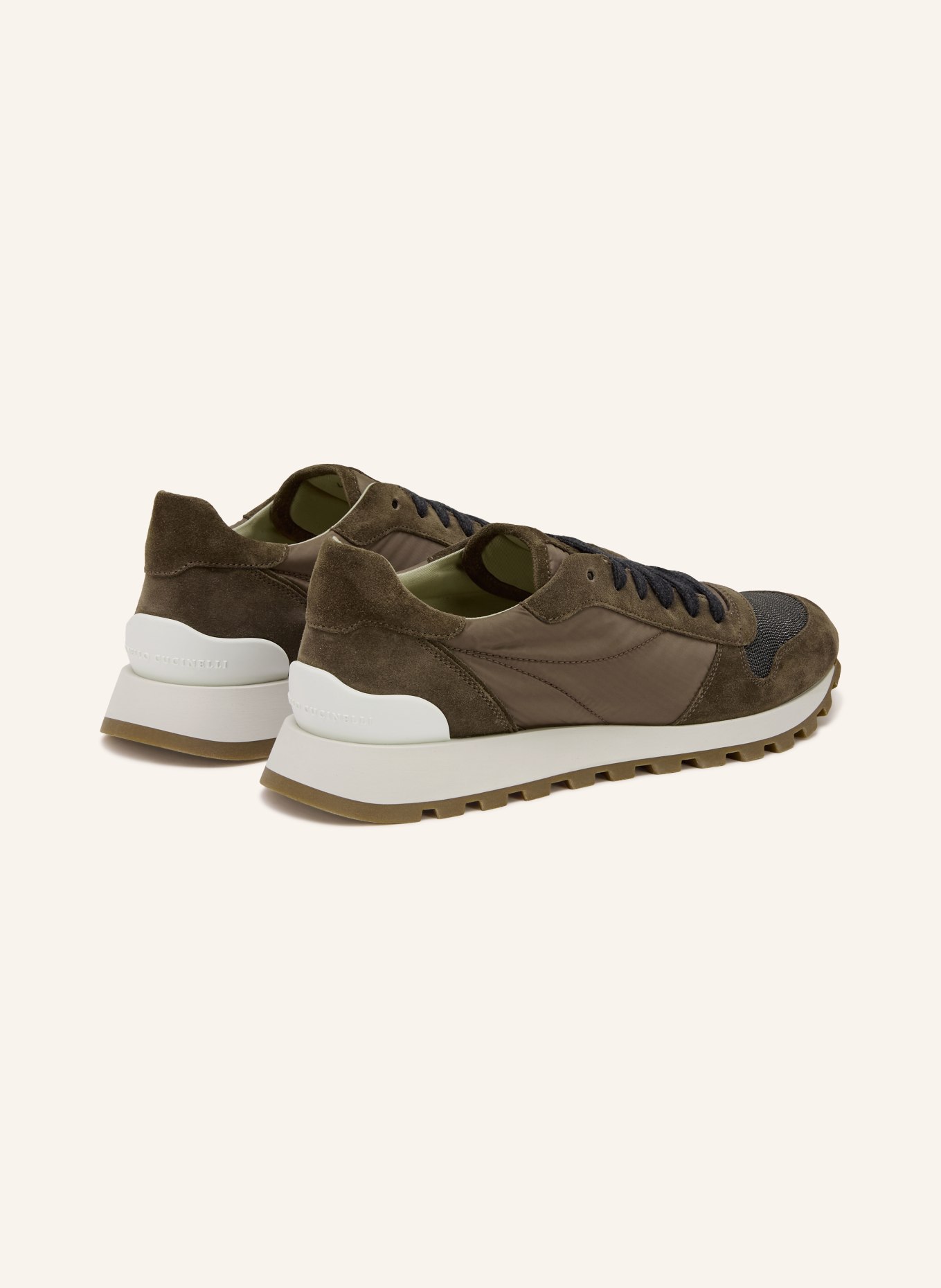 BRUNELLO CUCINELLI Sneaker mit Schmucksteinen: DUNKELBRAUN / BRAUN