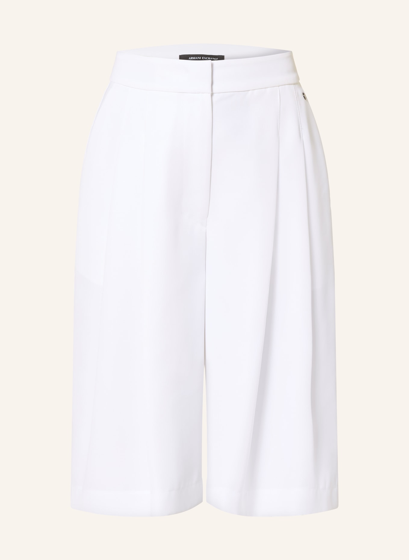 ARMANI EXCHANGE Bermudas mit Plissees: WEISS