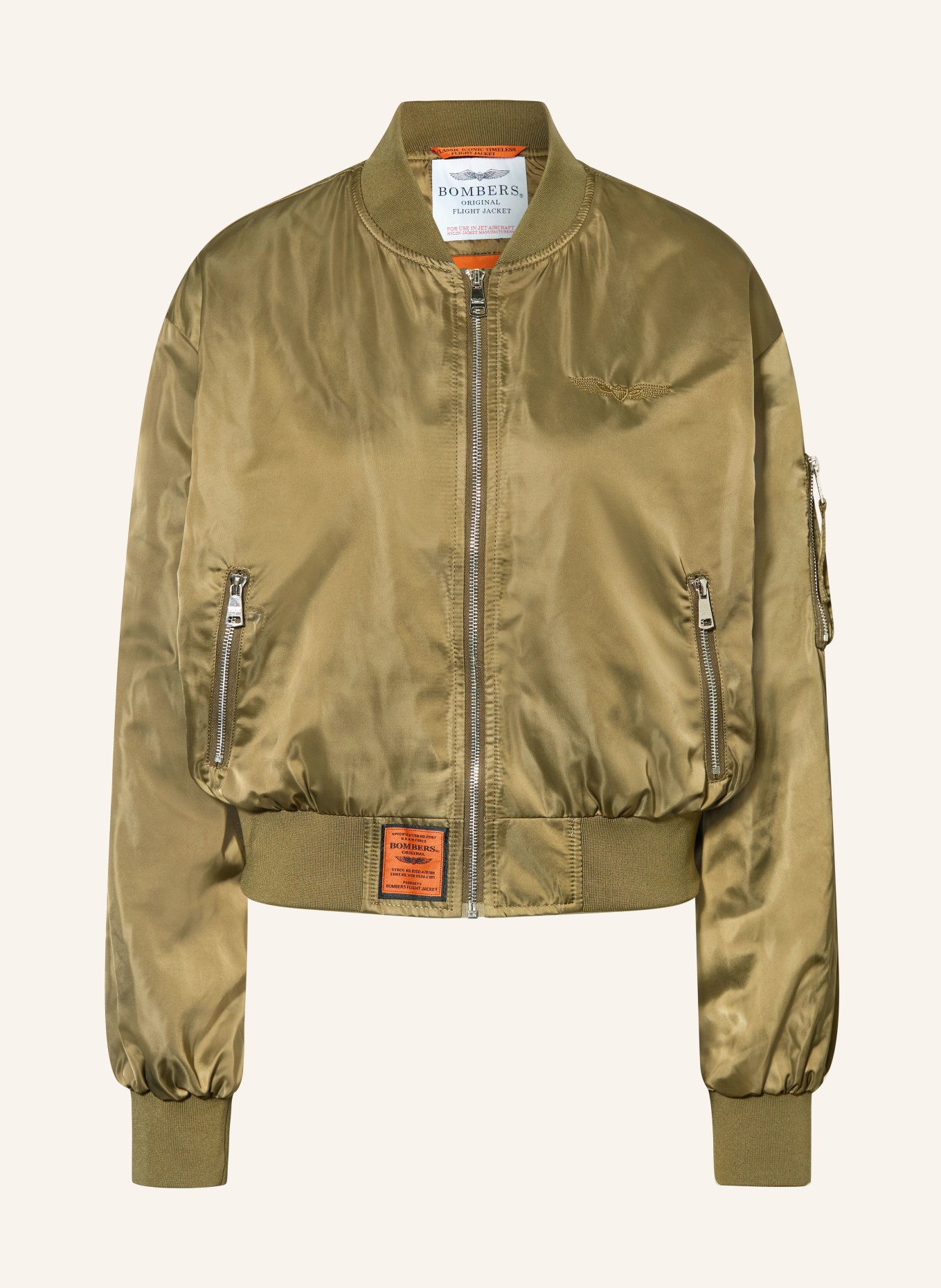 BOMBERS ORIGINAL Satijnen jasje: KAKI