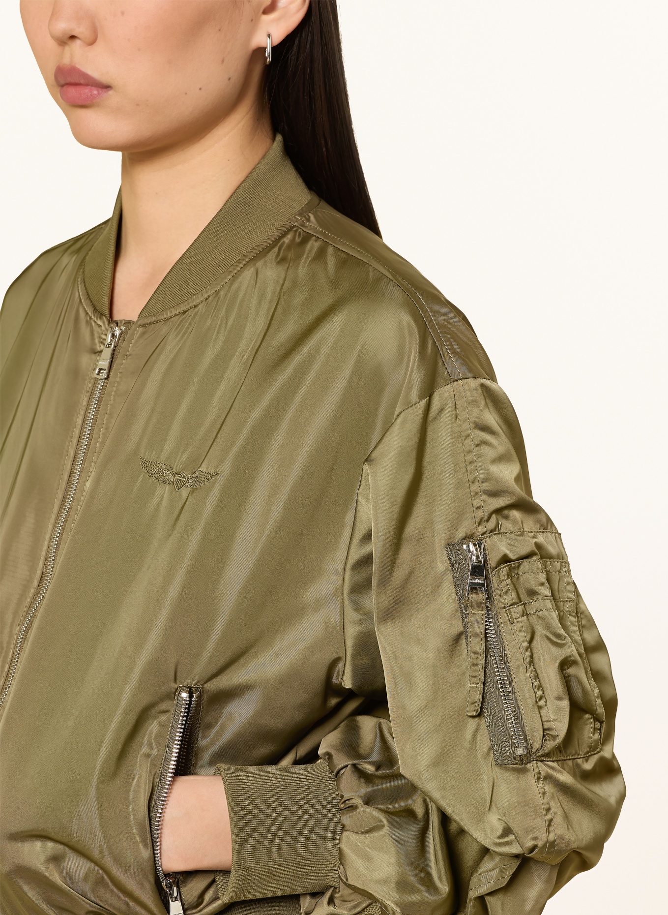 BOMBERS ORIGINAL Satijnen jasje: KAKI