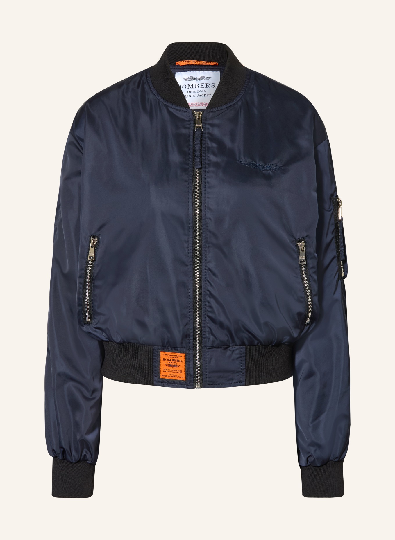BOMBERS ORIGINAL Satinblouson: DUNKELBLAU