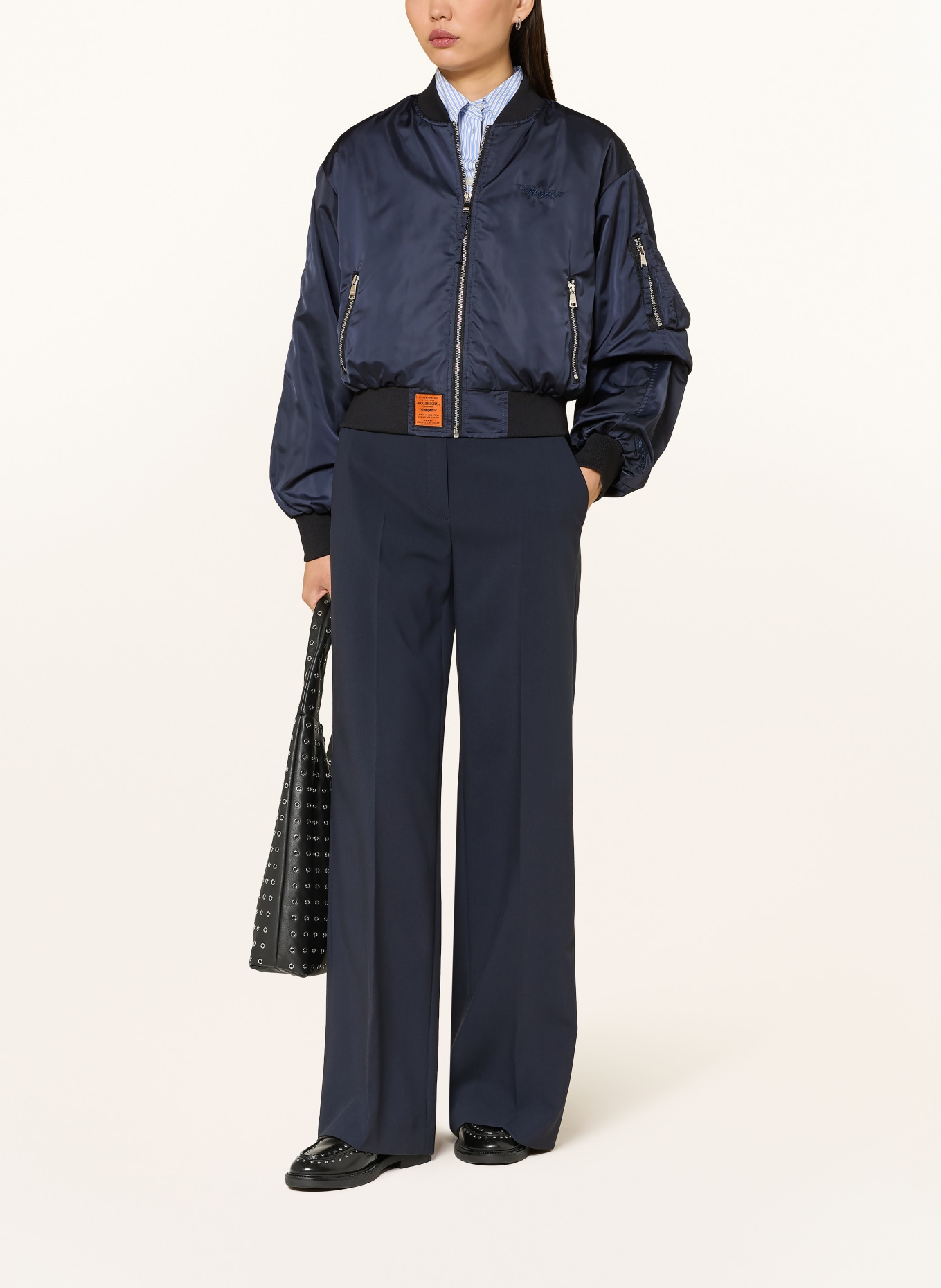 BOMBERS ORIGINAL Satinblouson: DUNKELBLAU