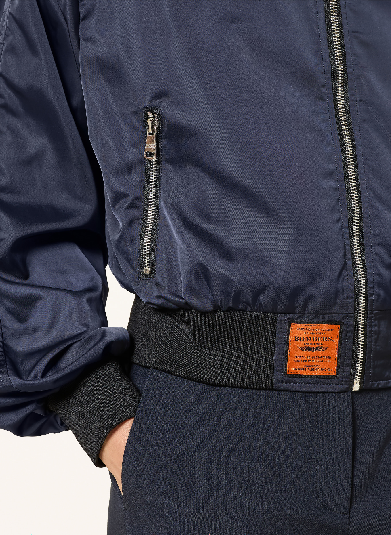 BOMBERS ORIGINAL Satinblouson: DUNKELBLAU