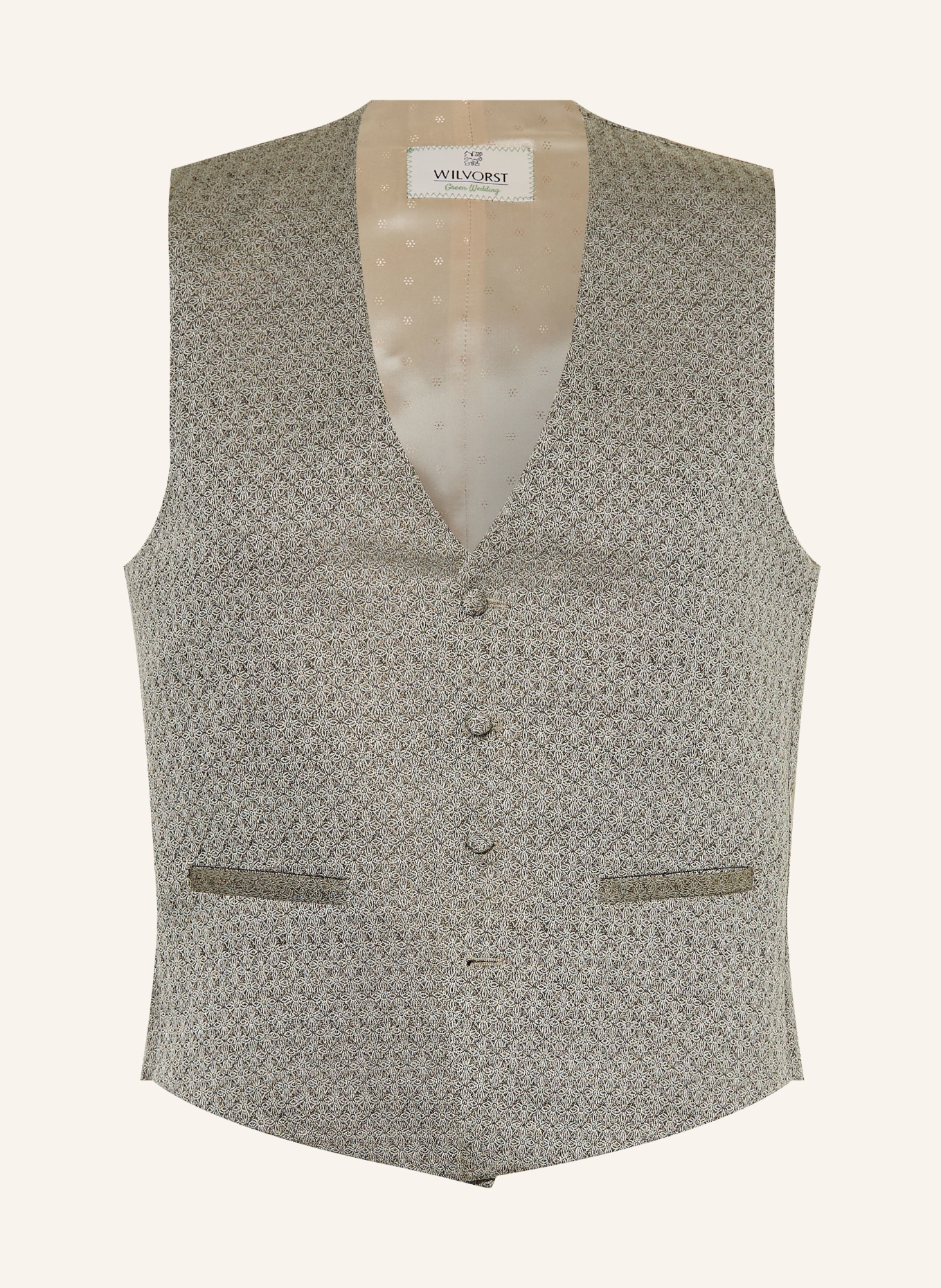 WILVORST Anzugweste Extra Slim Fit: 042 Khaki gem.