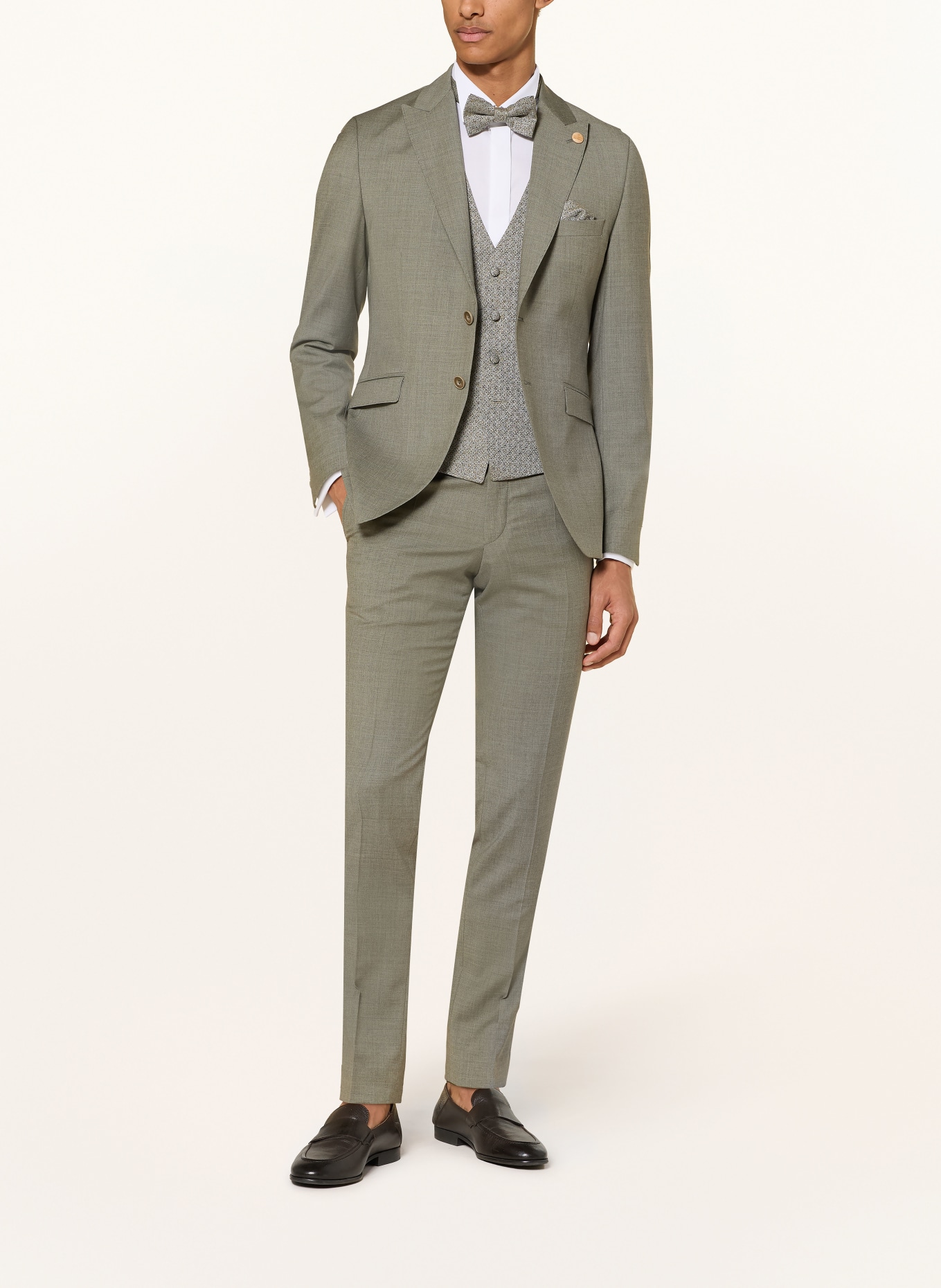 WILVORST Anzugweste Extra Slim Fit: 042 Khaki gem.