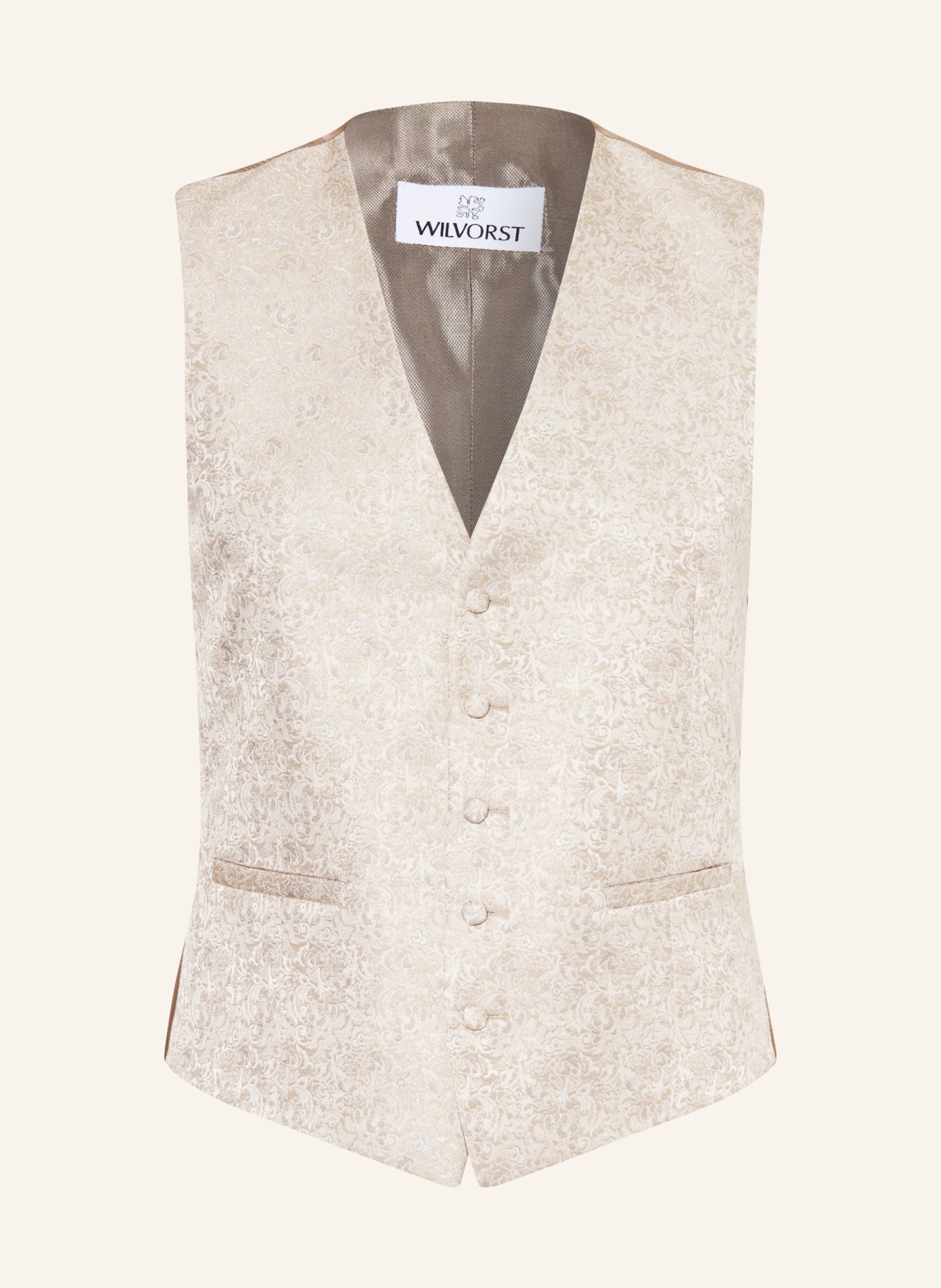 WILVORST Kamizelka garniturowa o kroju Extra Slim Fit: 065 Beige gem.