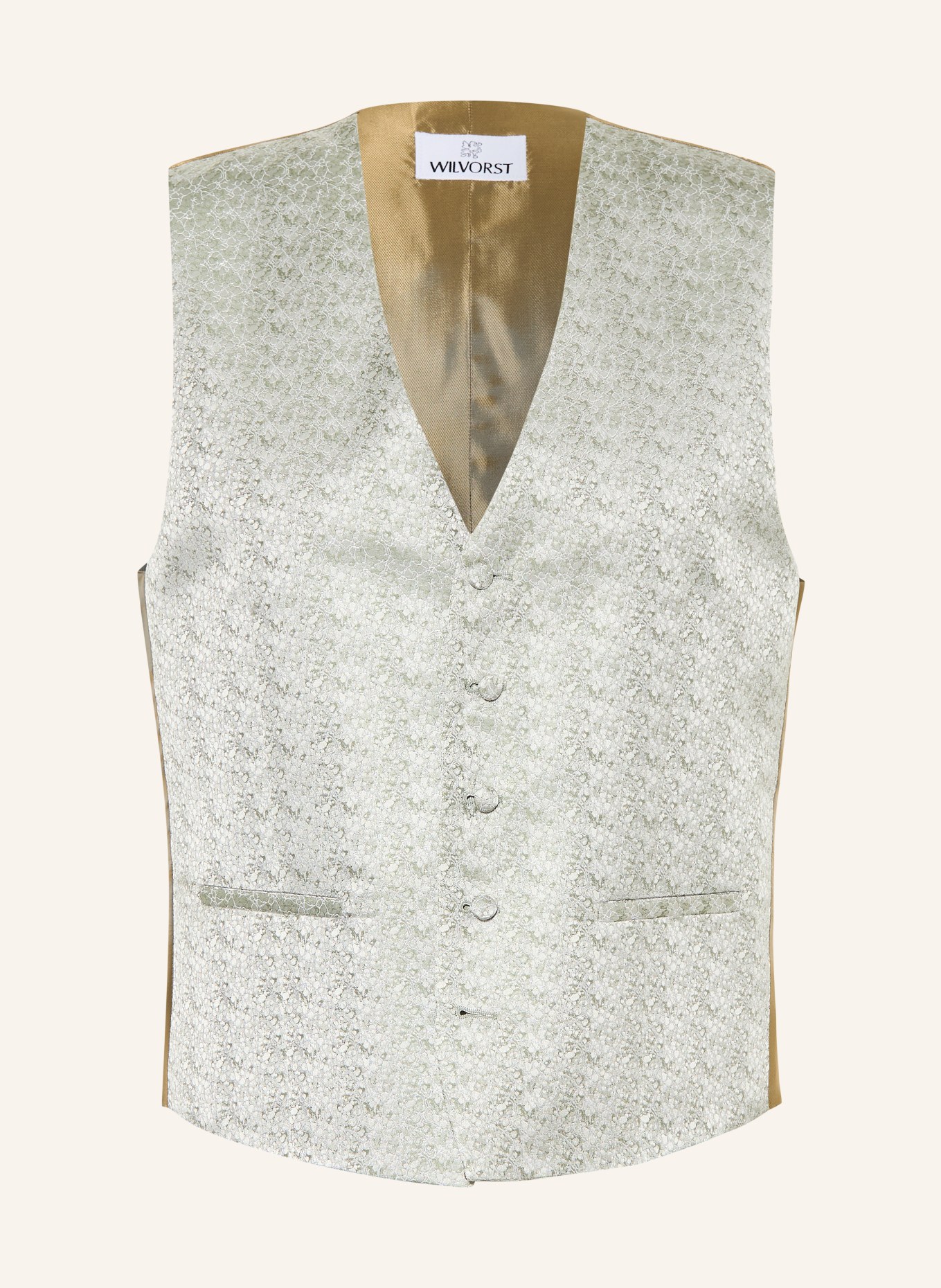 WILVORST Anzugweste Slim Fit: 046 Grün Silber gem