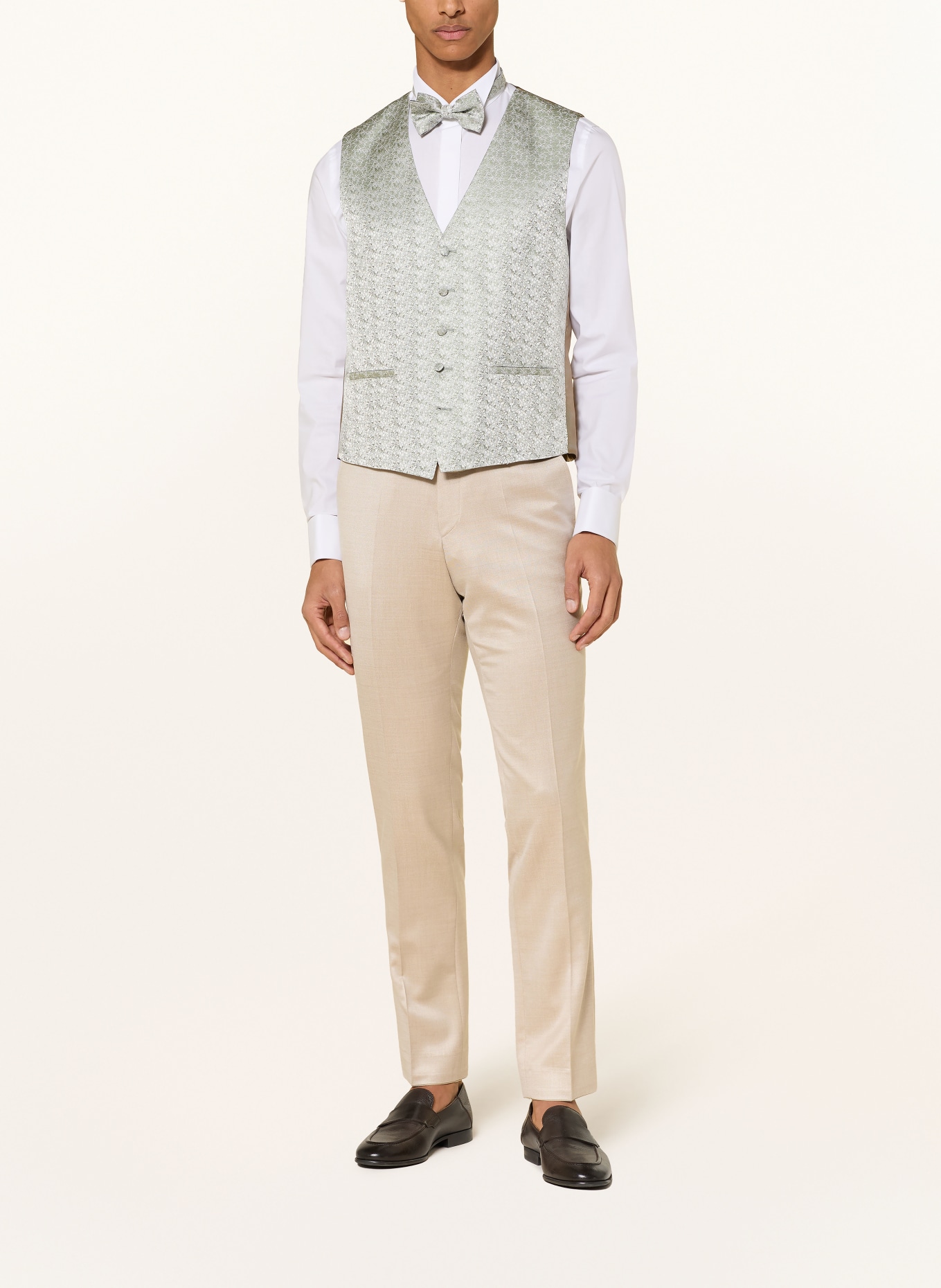 WILVORST Anzugweste Slim Fit: 046 Grün Silber gem