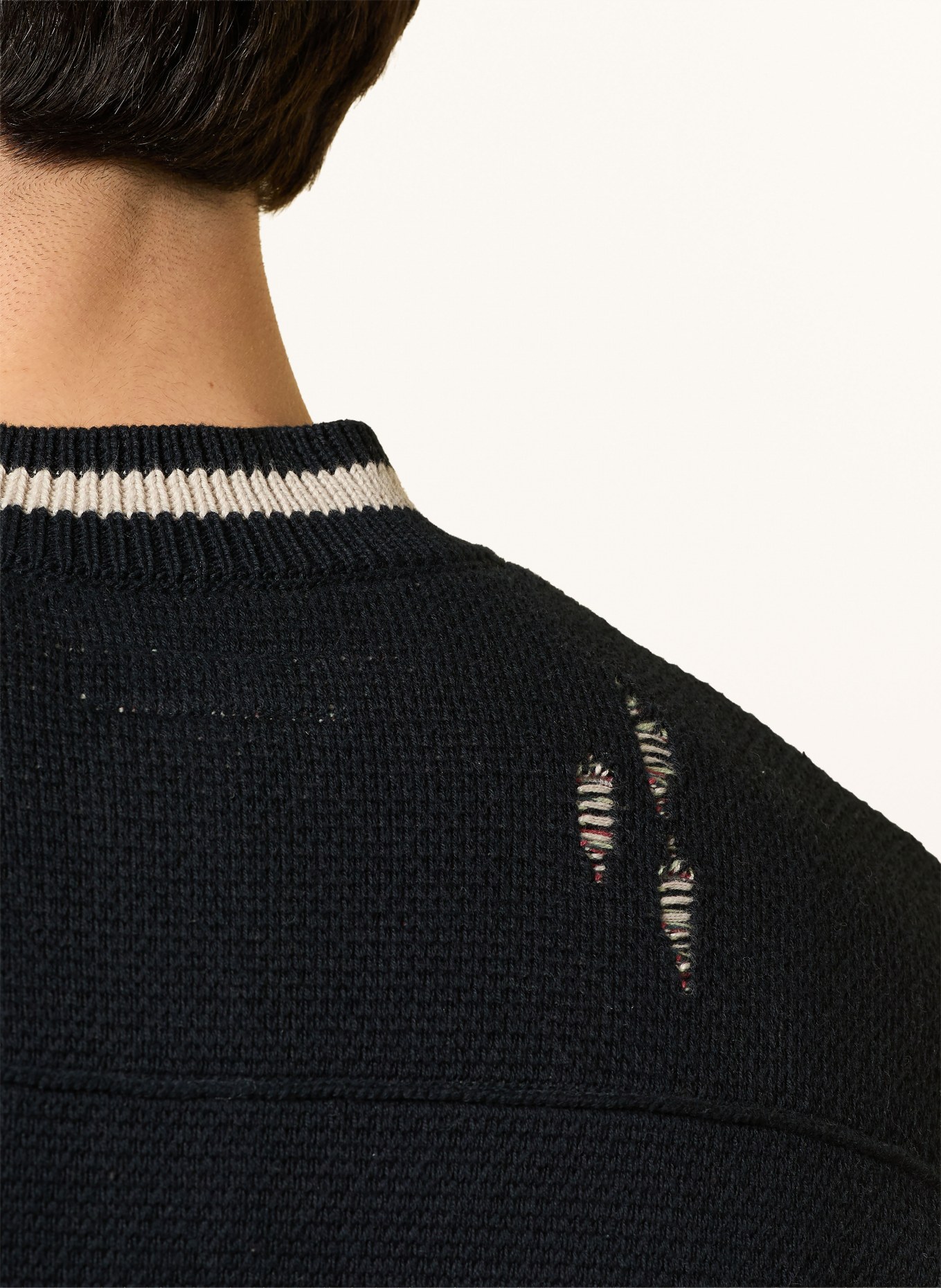 ALLSAINTS Svetr: ČERNÁ / REŽNÁ / ČERVENÁ