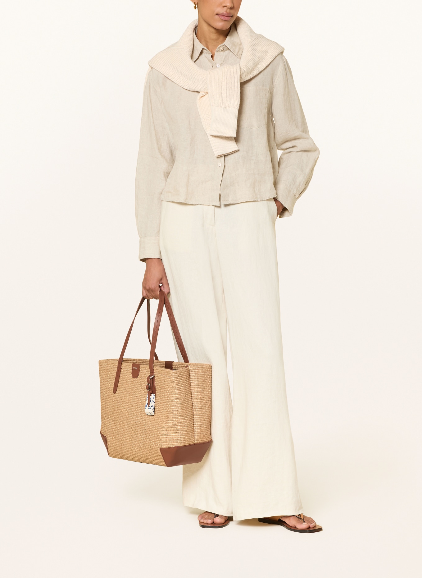 TUMI OLAS MILOS Tote Bag: LIGHT BROWN / SILVER / BROWN