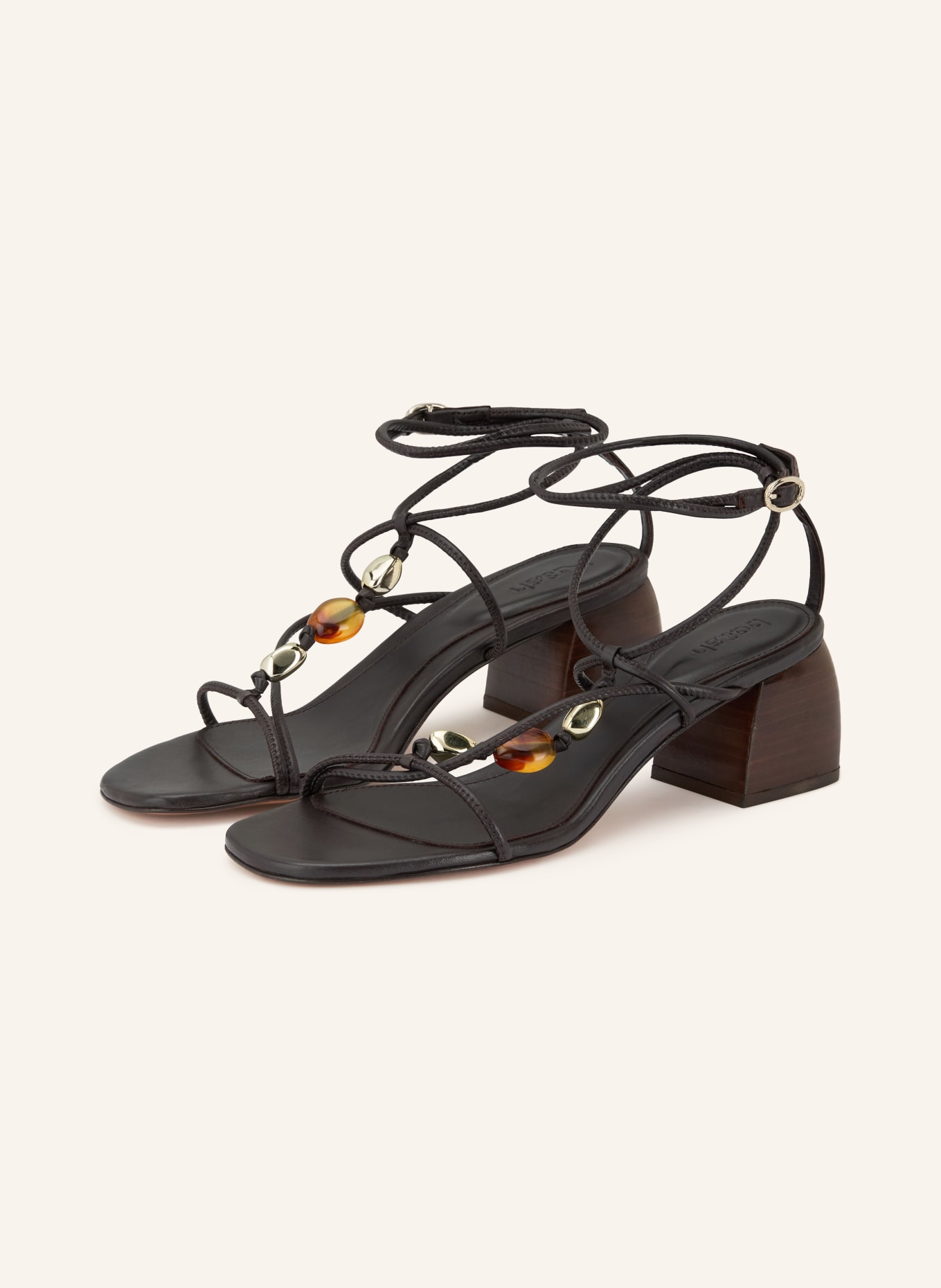 ba&sh Sandaletten CAYA mit Schmuckperlen: DUNKELBRAUN