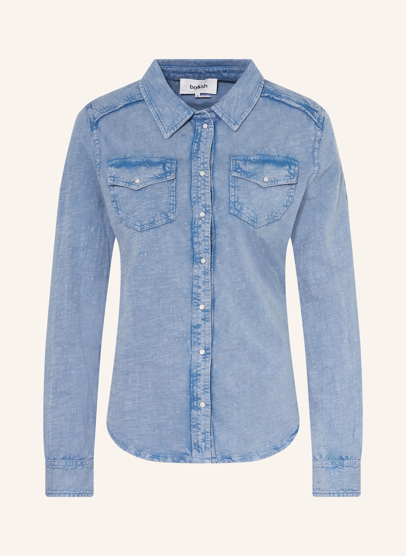 ba&sh Hemdbluse ICARE aus Jersey in Jeansoptik: BLAU