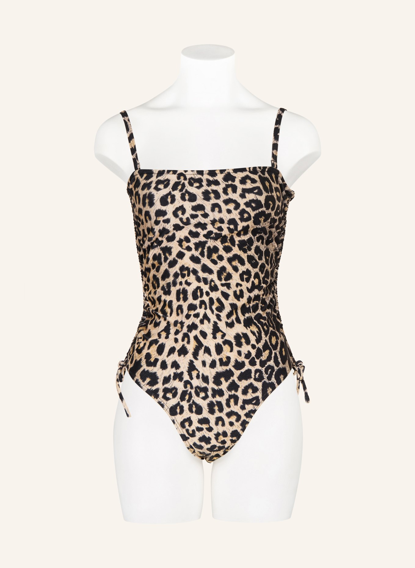 ALLSAINTS Strój kąpielowy typu bandeau COURT: JASNOBRĄZOWY / CZARNY