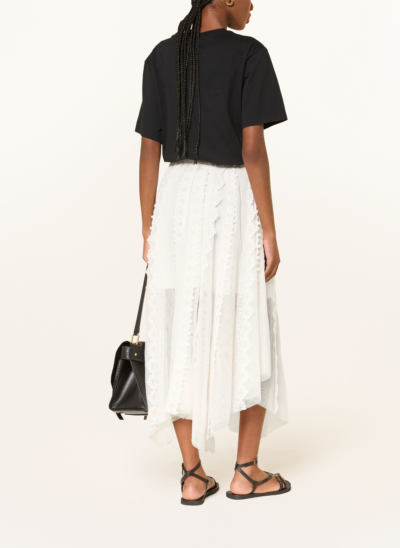 ALLSAINTS Síťovaná sukně VASHTIE s krajkou: BÍLÁ