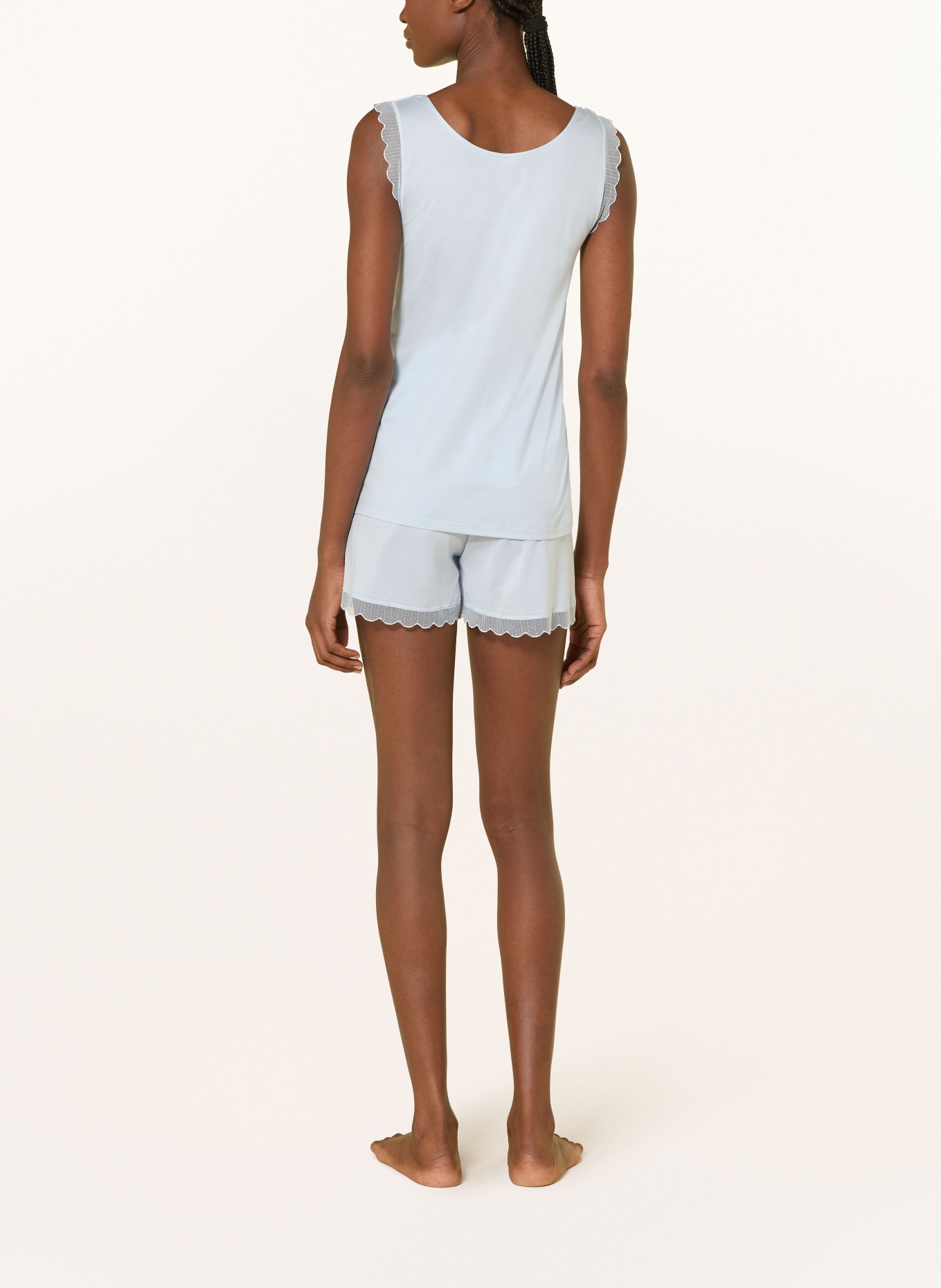 HANRO Shorty-Schlafanzug INAYA: HELLBLAU